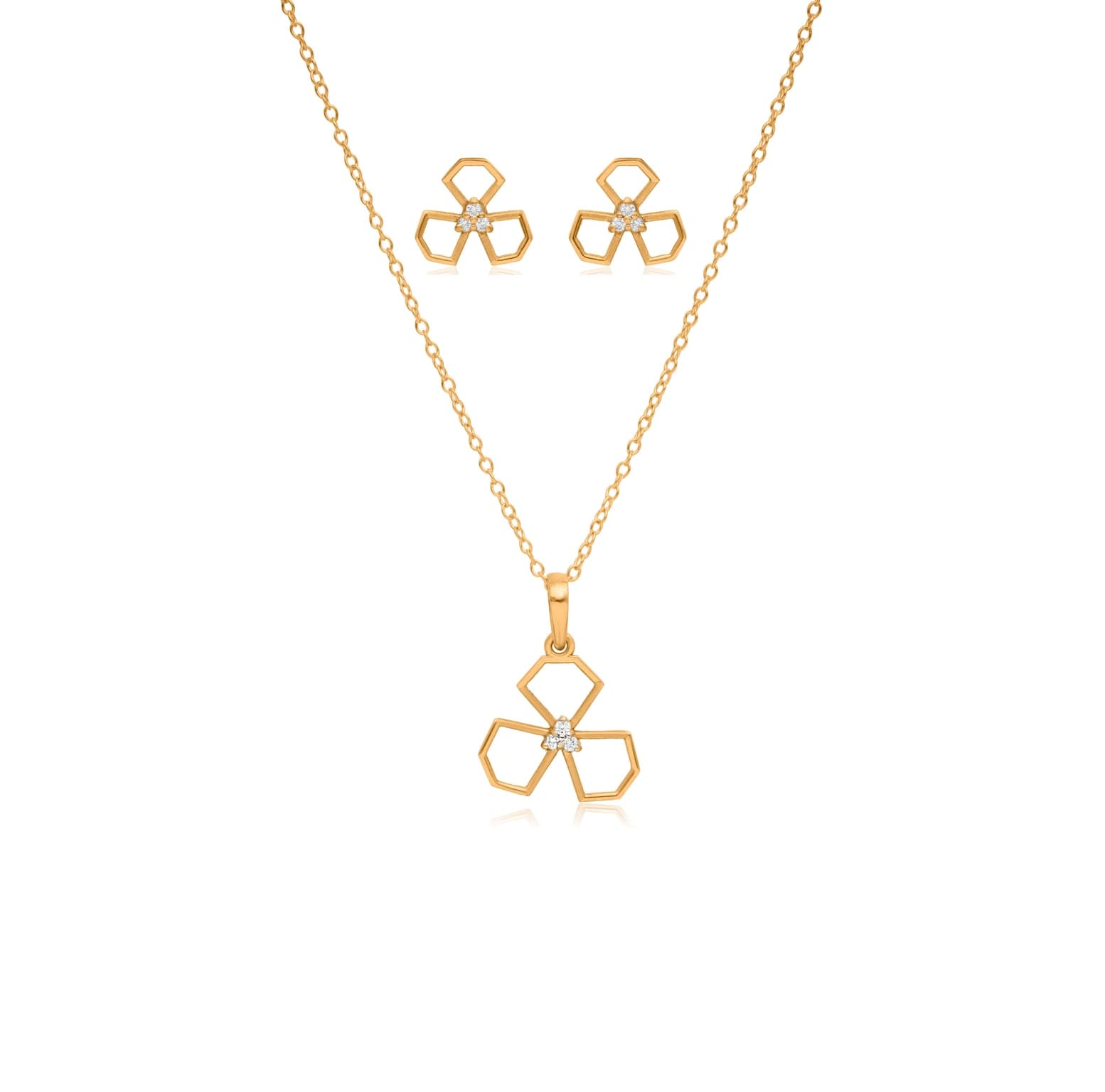 Fleur radiance diamond pendant set – handcrafted gold Pendant Sets