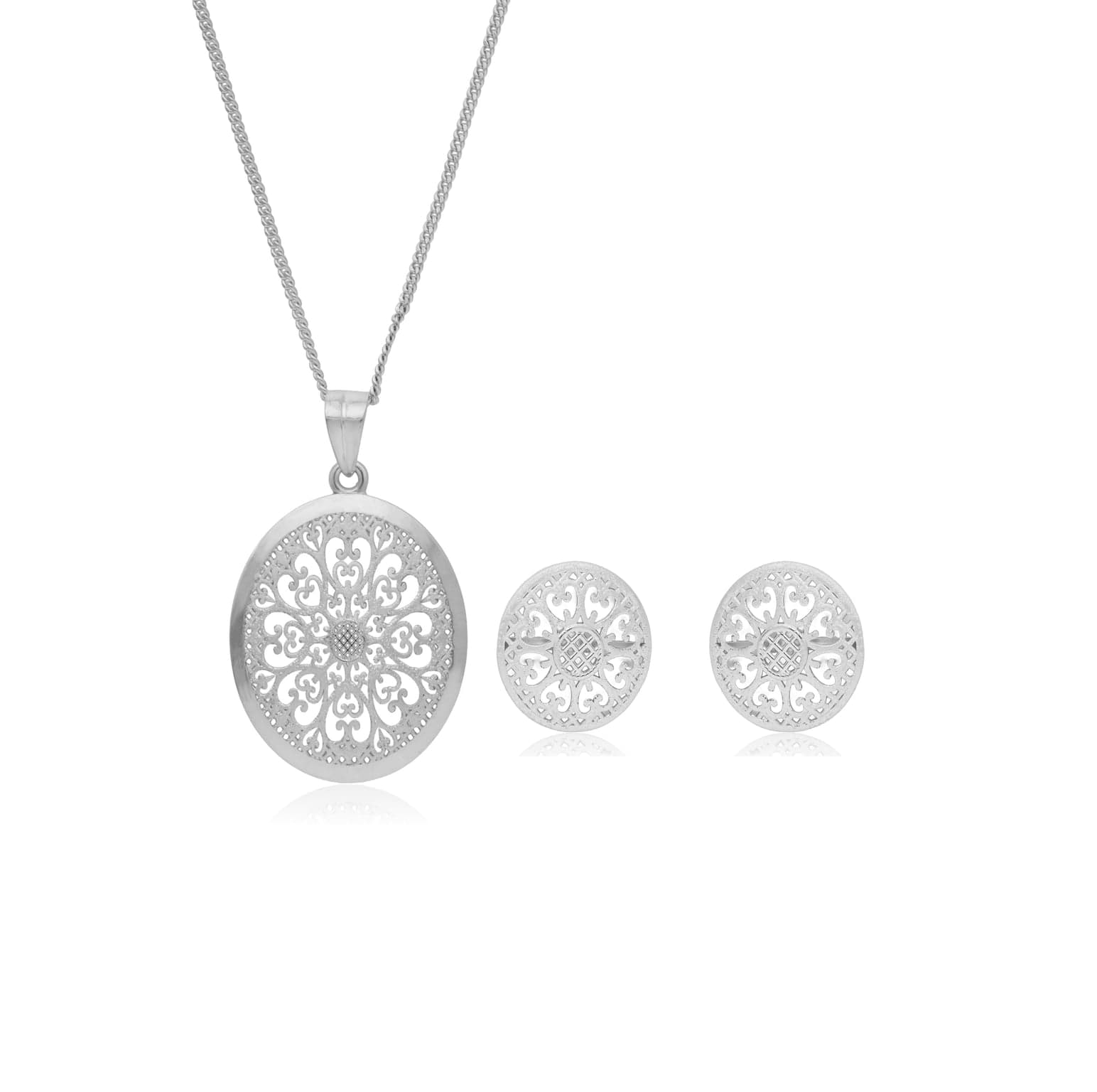 DETAILED RELIC SILVER PENDANT SET