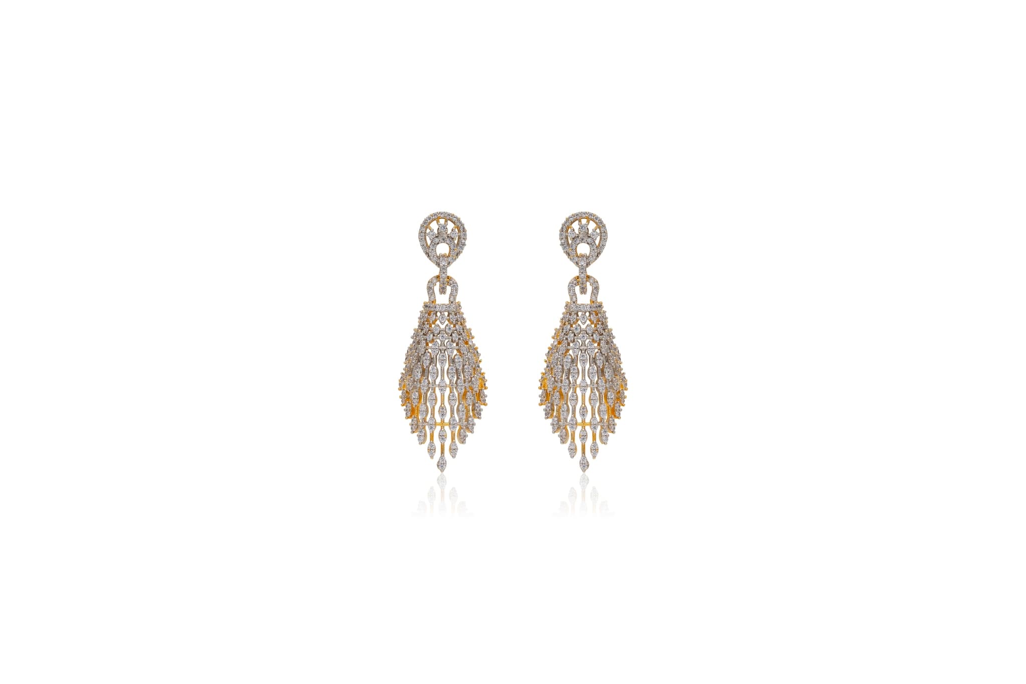 Zirconia waterfall silver earrings – handcrafted silver EARRINGS