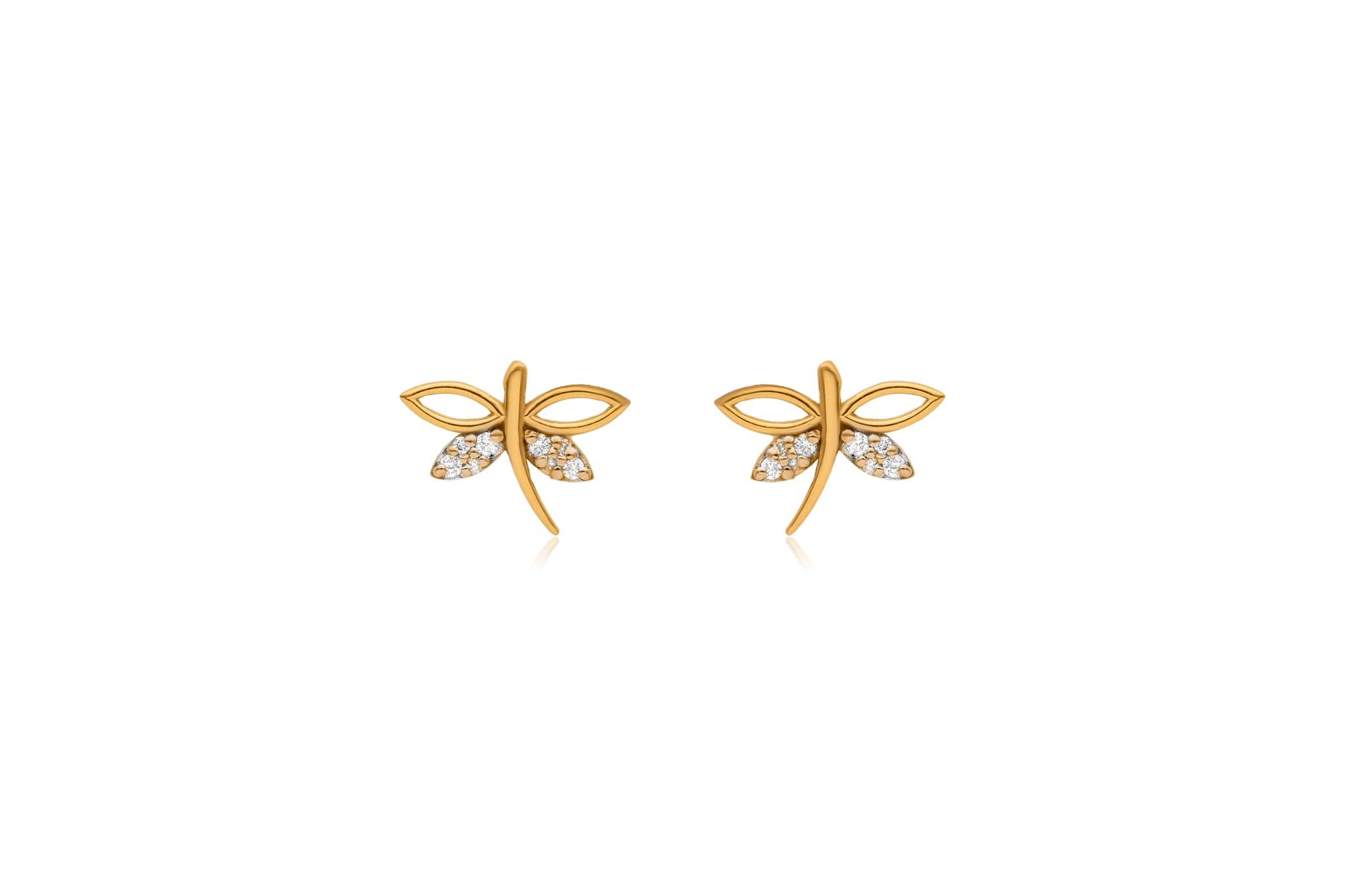 Sparkling diamond dragonfly pendant set – handcrafted gold Pendant Sets (alternate view)