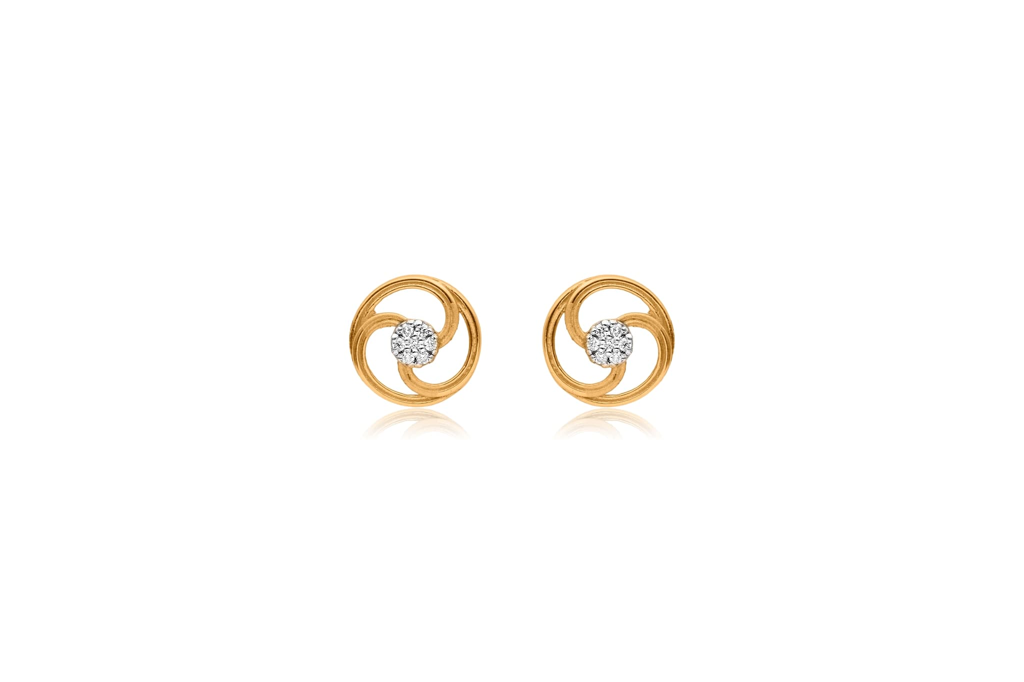 Minimal swirl diamond pendant set – handcrafted gold Pendant Sets (alternate view)