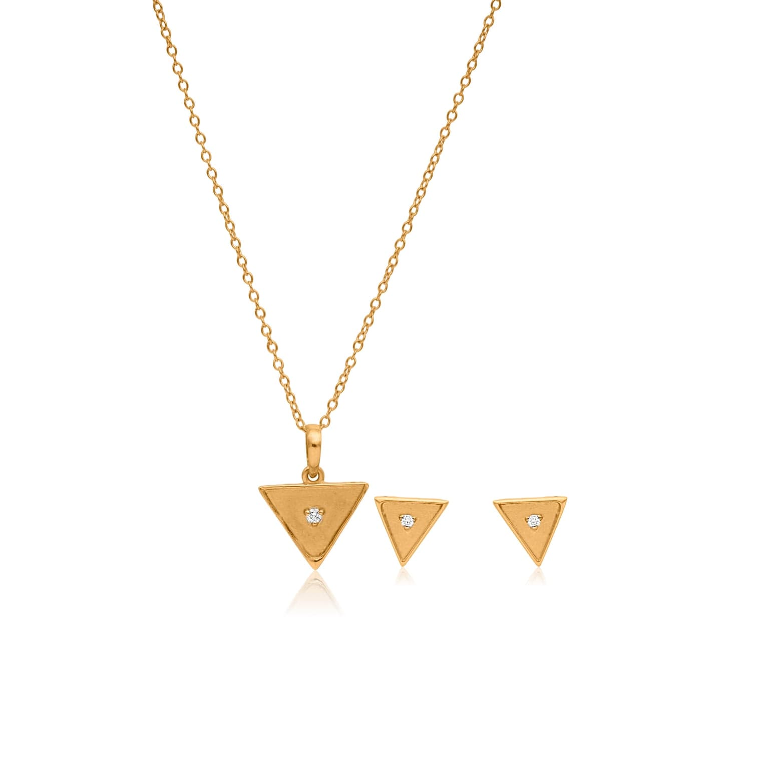 Delta shine diamond pendant set – handcrafted gold Pendant Sets