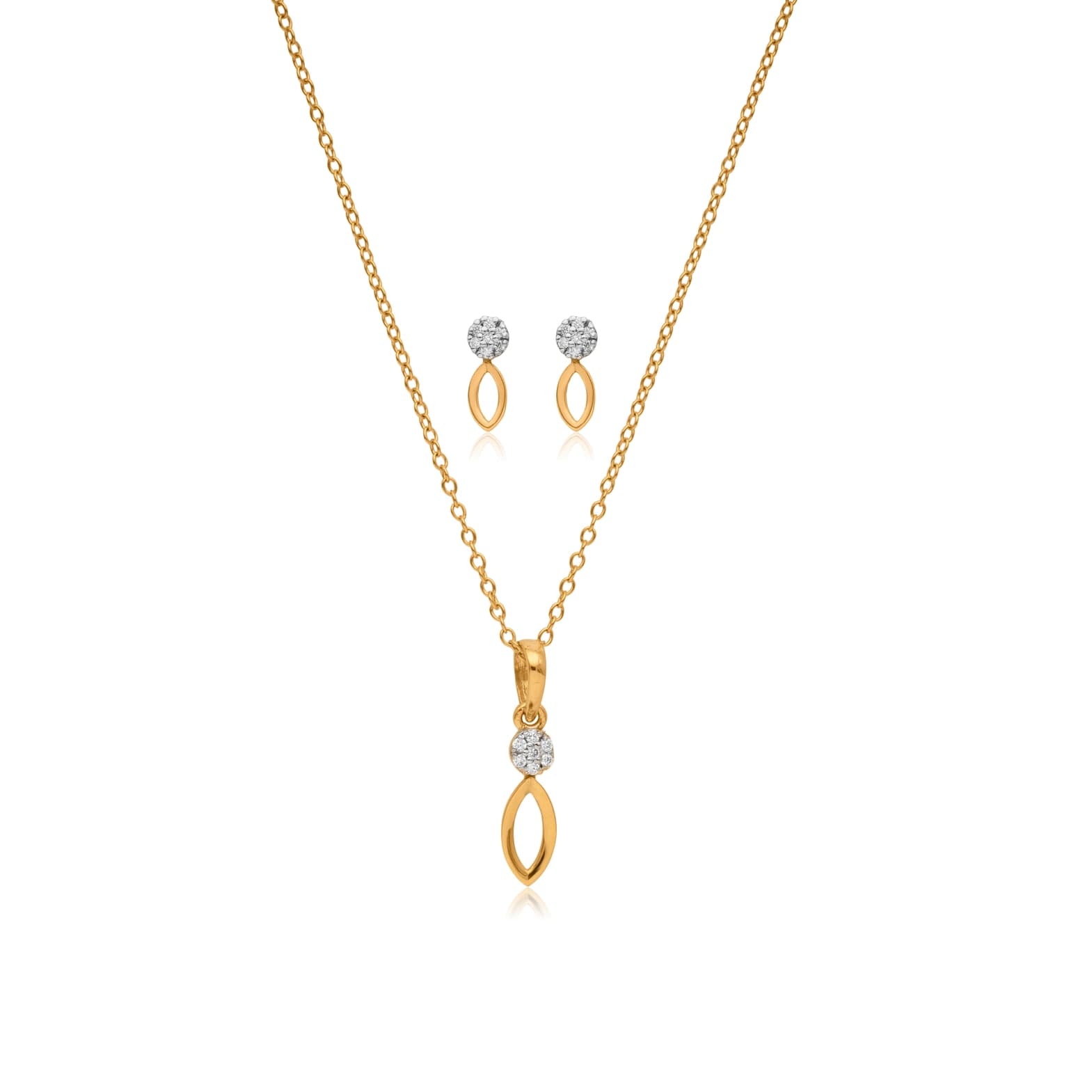 Urban chic diamond pendant set – handcrafted gold Pendant Sets