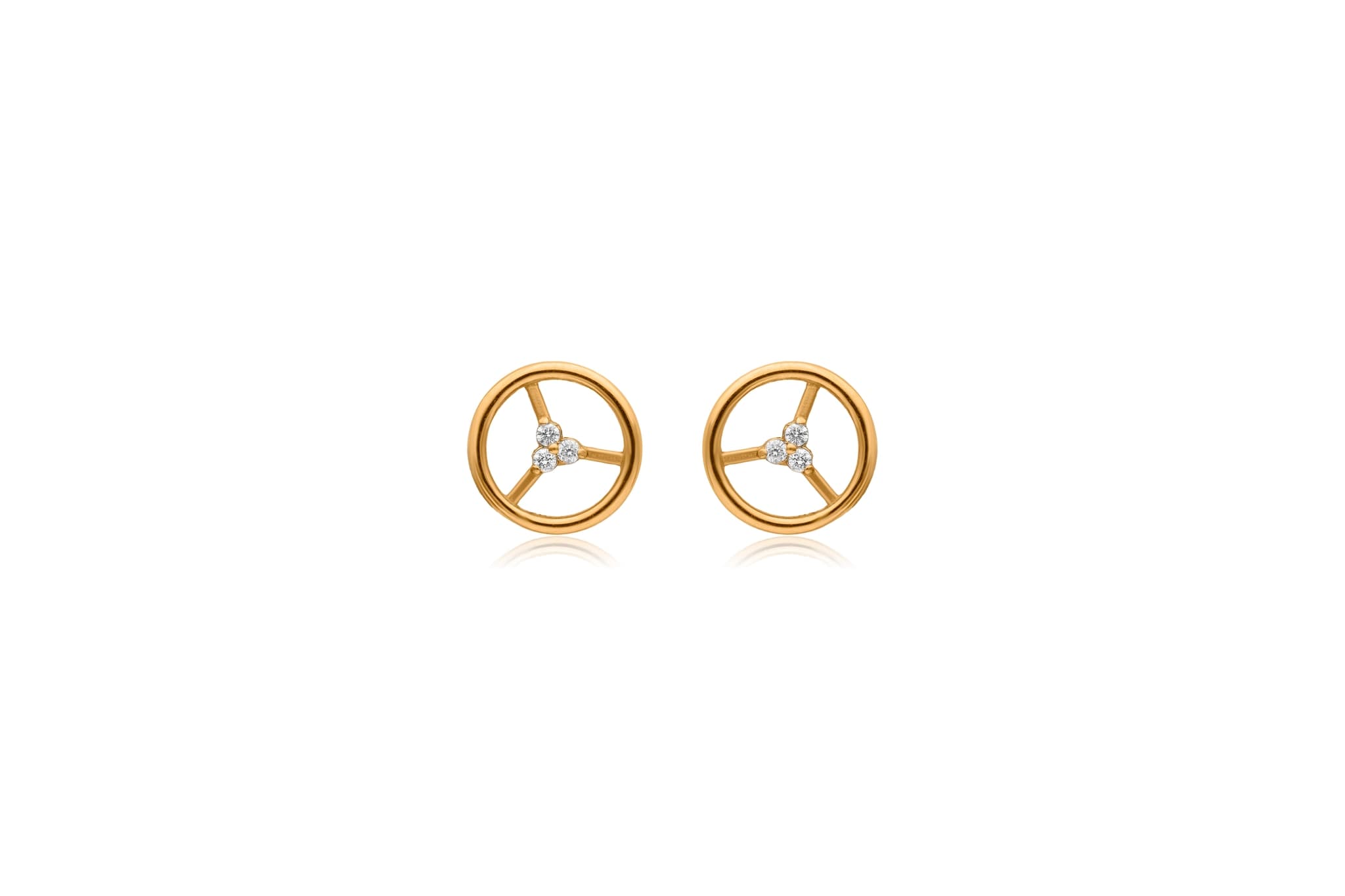 Twinkling trinity diamond pendant set – handcrafted gold Pendant Sets (alternate view)