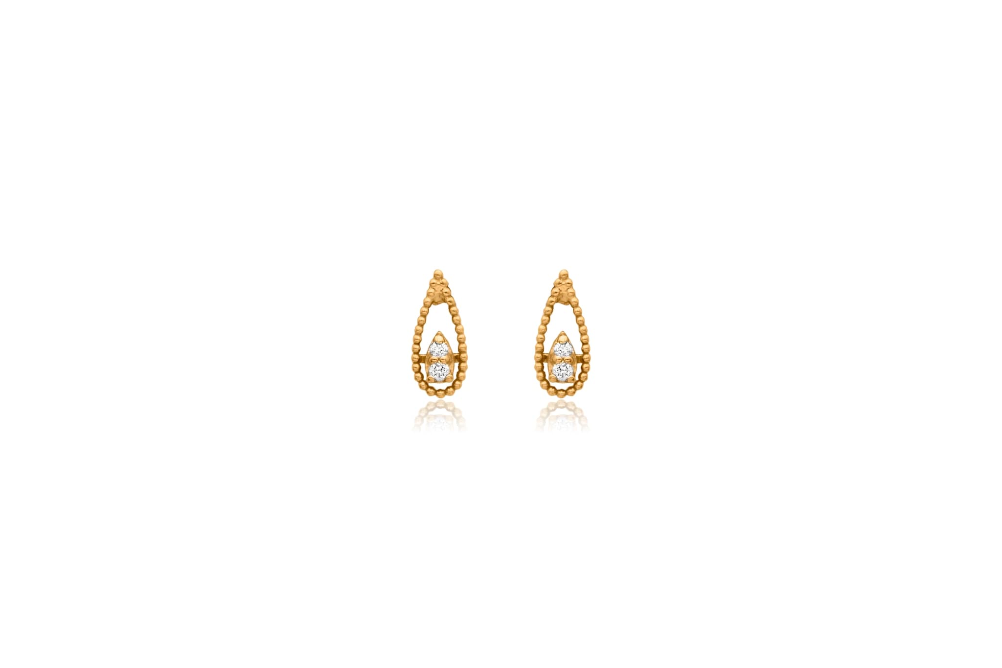 Diamond teardrop pendant set – handcrafted gold Pendant Sets (alternate view)