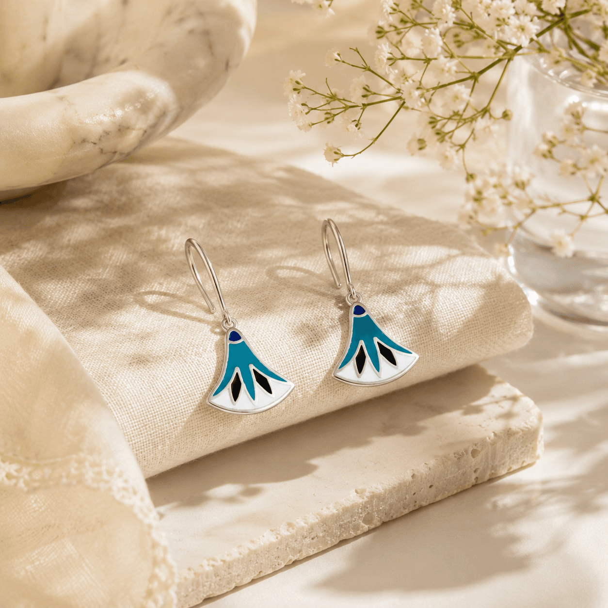 Petal crown silver earrings – handcrafted silver EARRINGS
