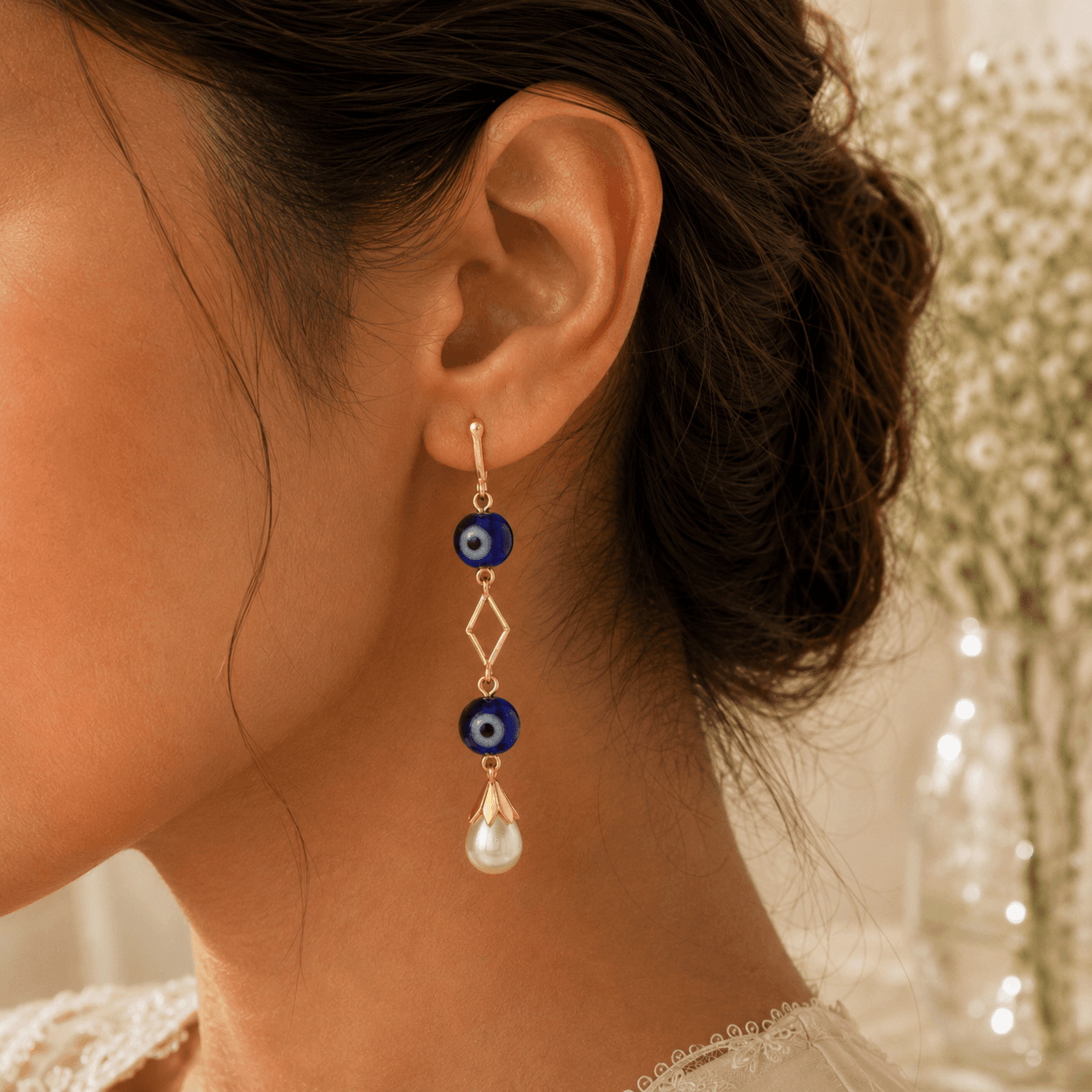 EVIL EYE WARD SILVER EARRINGS