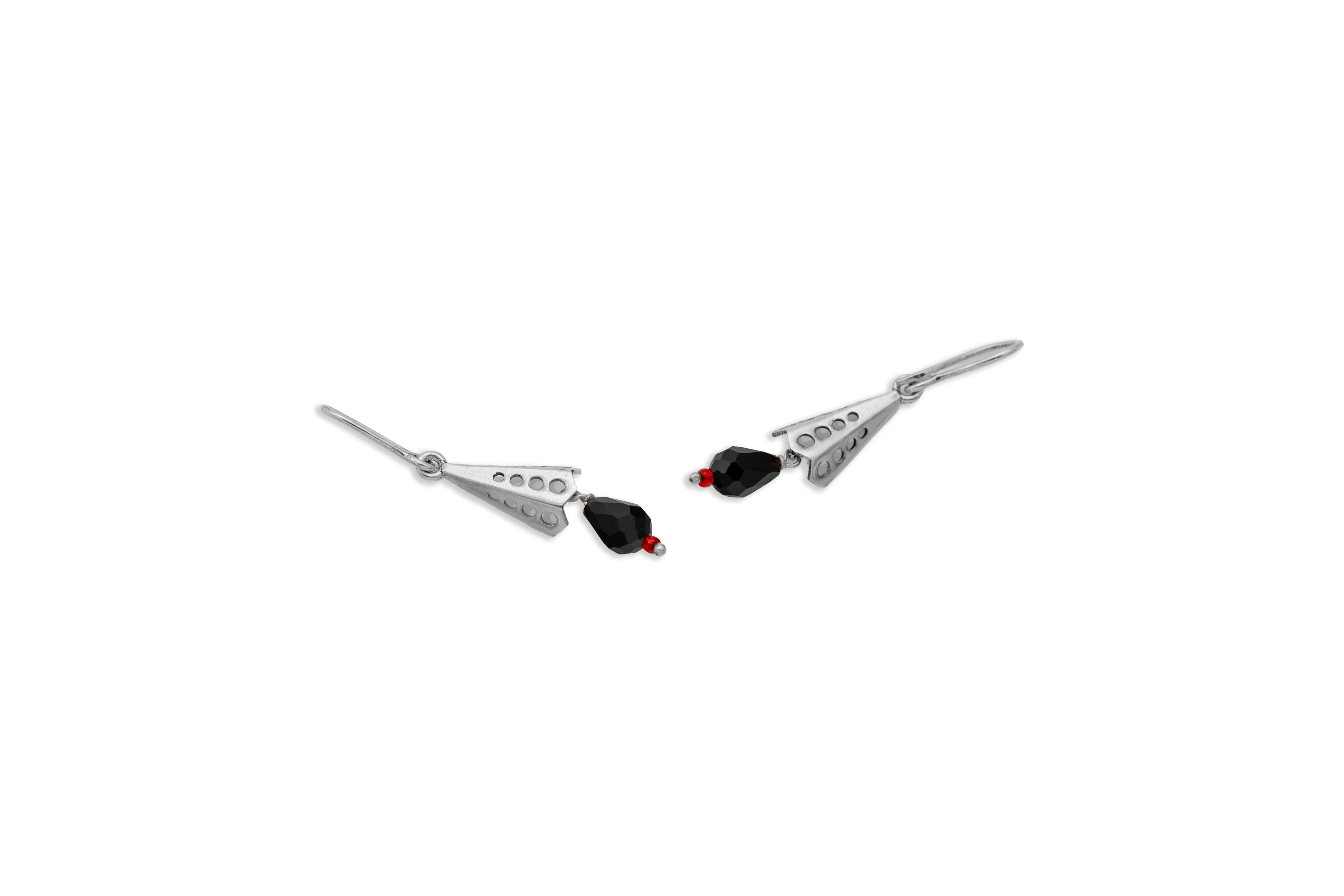 Elite silver drop earrings – handcrafted silver EARRINGS (alternate view)