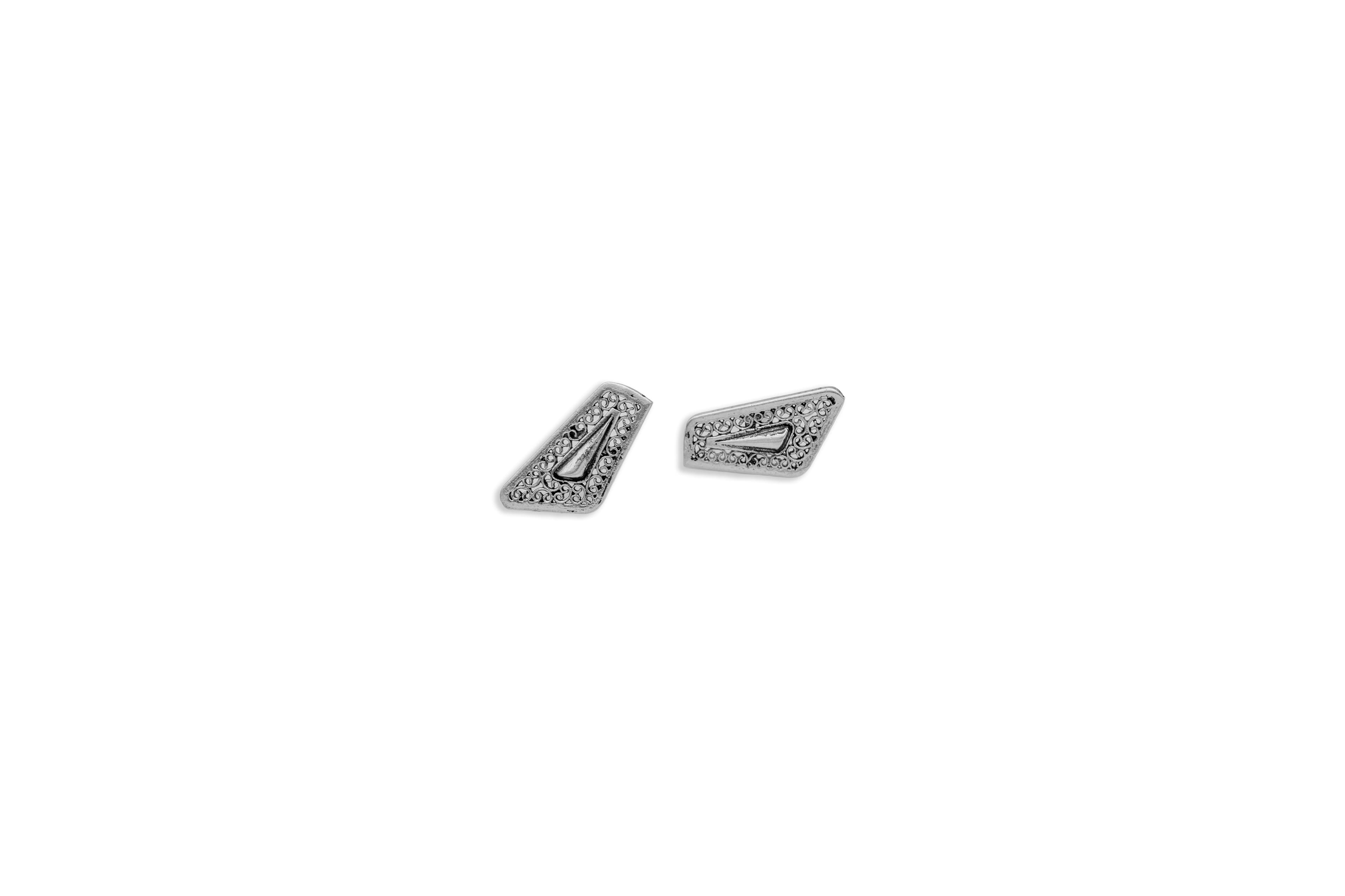 Poise silver stud earrings – handcrafted silver EARRINGS (alternate view)