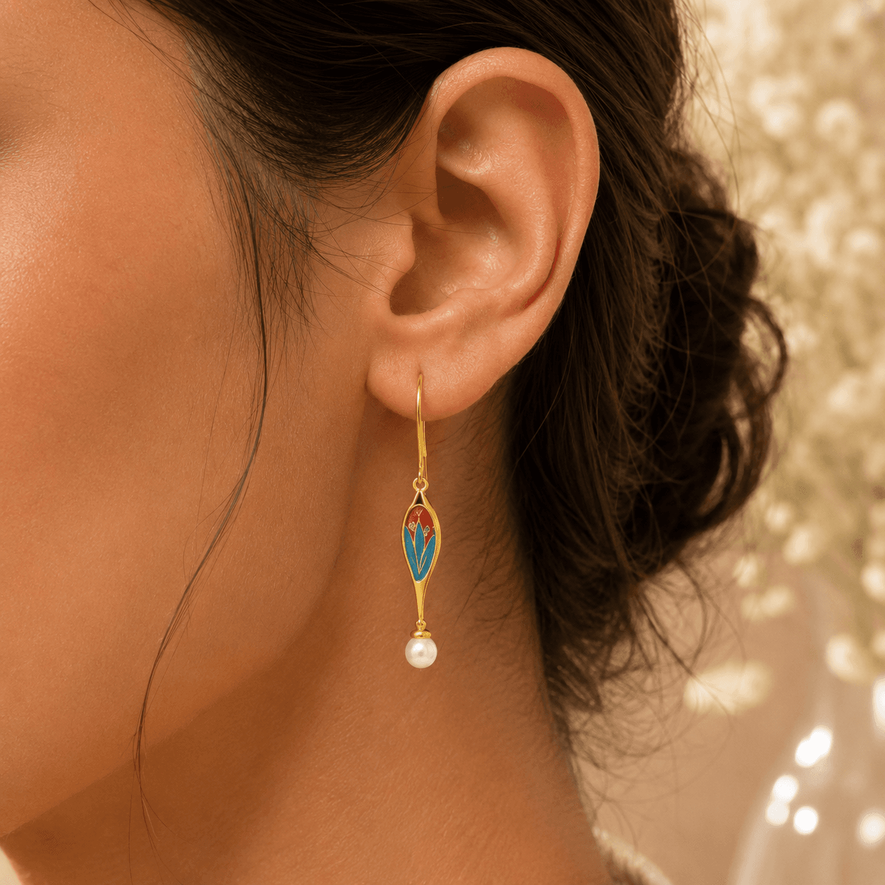 ENAMEL ECHO SILVER EARRINGS