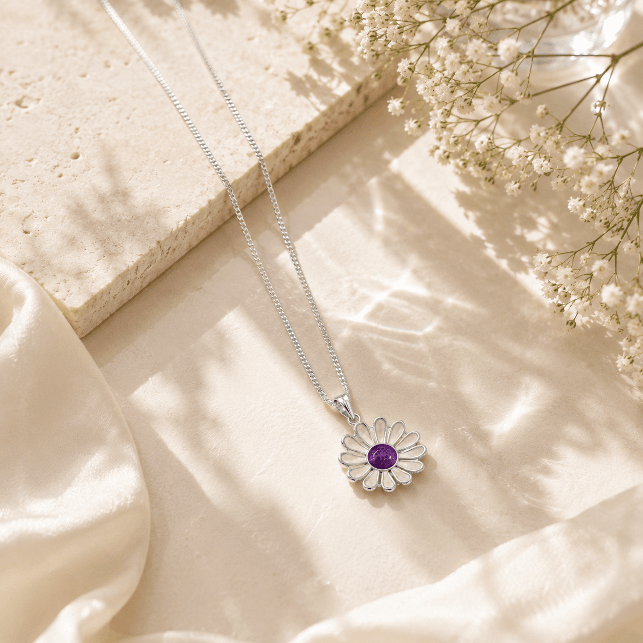 Gorgeous sunflower silver pendant – handcrafted silver PENDANTS