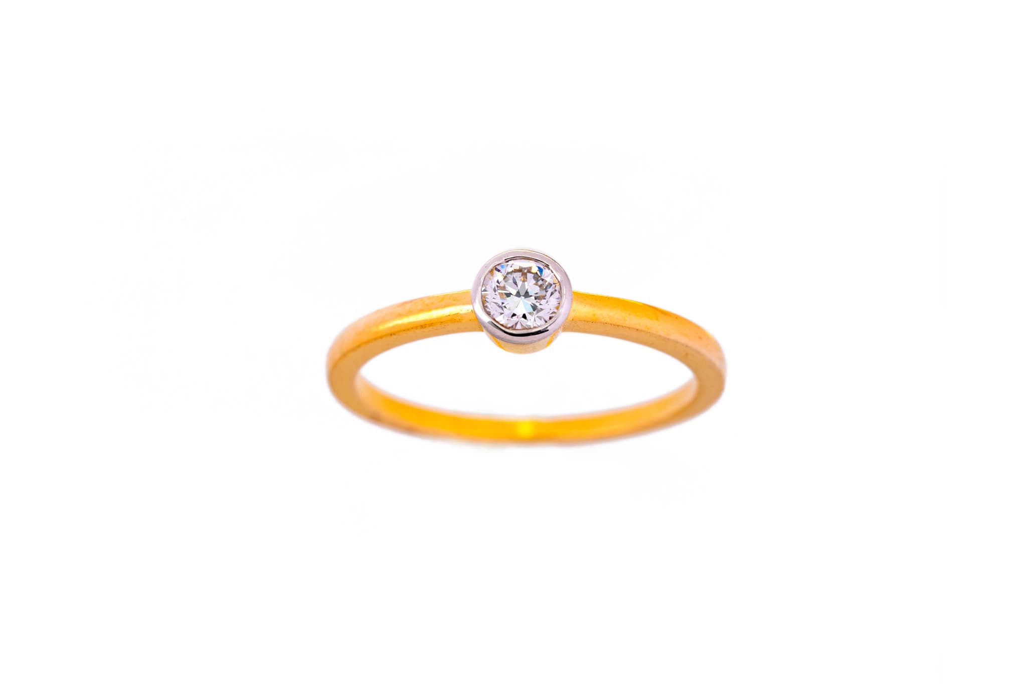 Simple solitaire diamond ring(18k with natural diamonds) – handcrafted gold RINGS