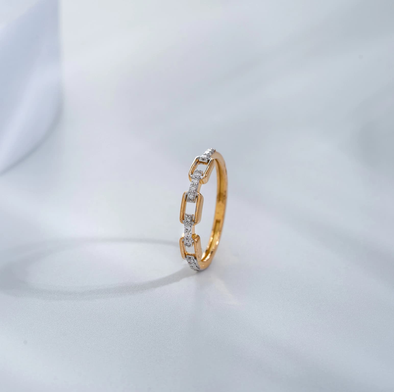 Minimalist diamond ring(18k with natural diamonds) – handcrafted gold RINGS (alternate view)