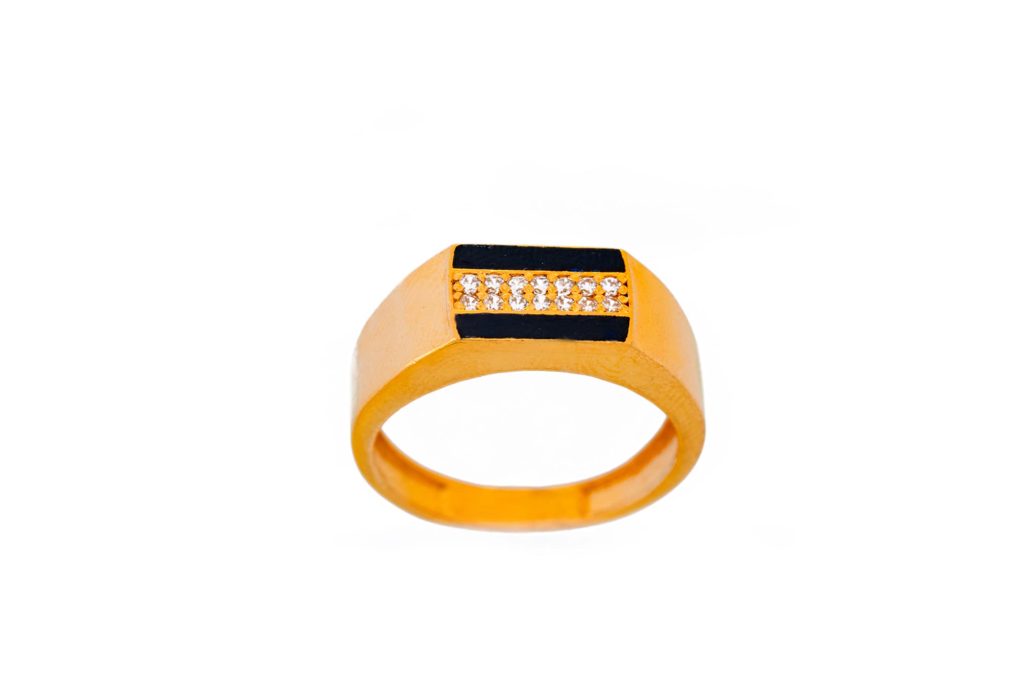 Sparkling men's gold ring – handcrafted gold RINGS