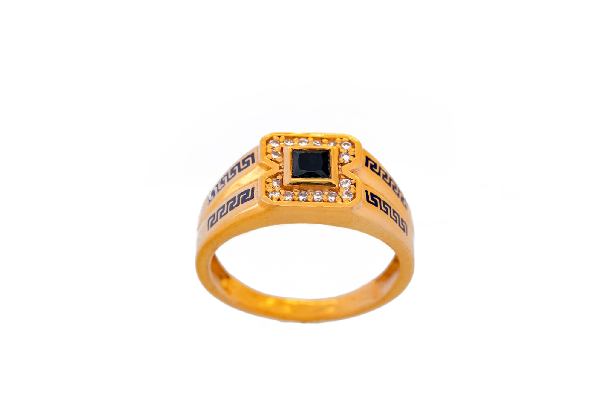 Black tourmaline gold men's ring – handcrafted gold RINGS