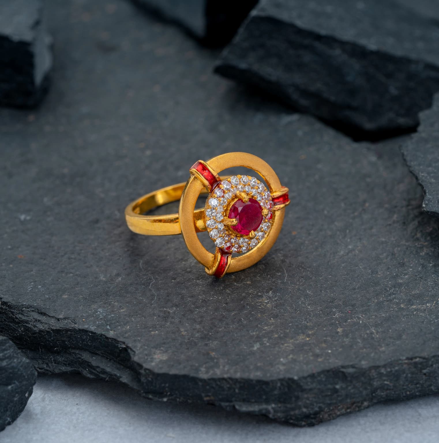 Radiant spark gold ring – handcrafted gold RINGS (alternate view)