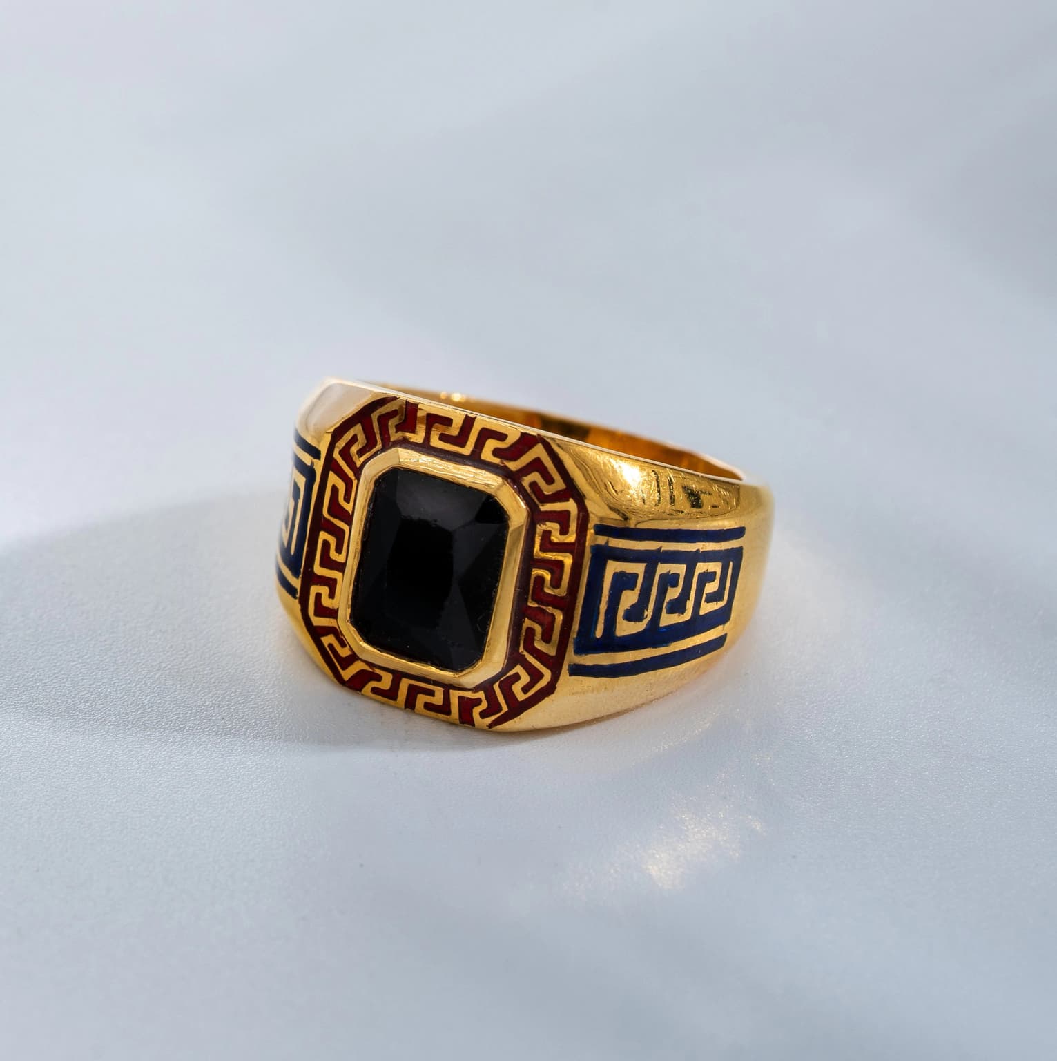 Gold statement men's ring – handcrafted gold RINGS (alternate view)