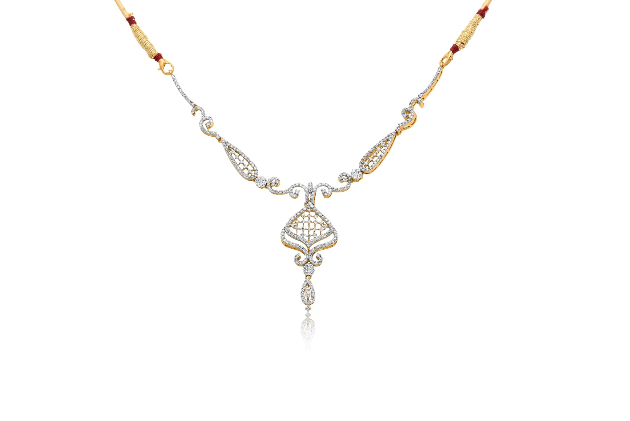 Gilded bloom diamond necklace (18k with natural diamonds) – handcrafted gold Necklaces