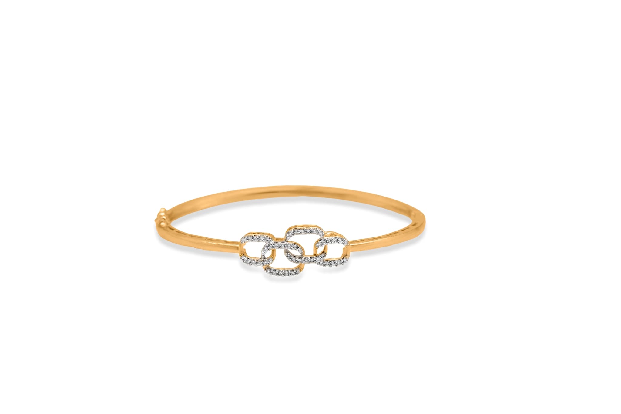 Lustre link diamond bangle (18k with natural diamonds) – handcrafted gold Bangles & Bracelets