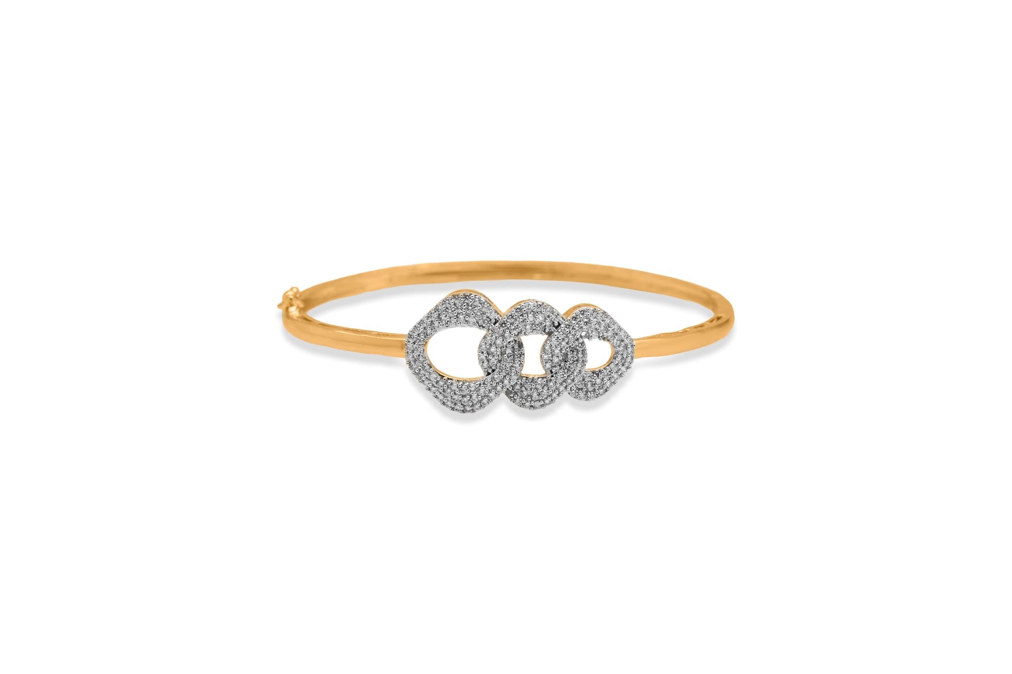 Linked radiance diamond bangle (18k with natural diamonds) – handcrafted gold Bangles & Bracelets