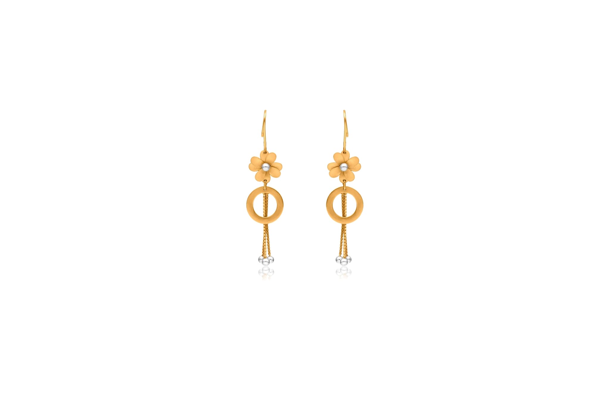 Floral orbit gold earrings – handcrafted gold EARRINGS