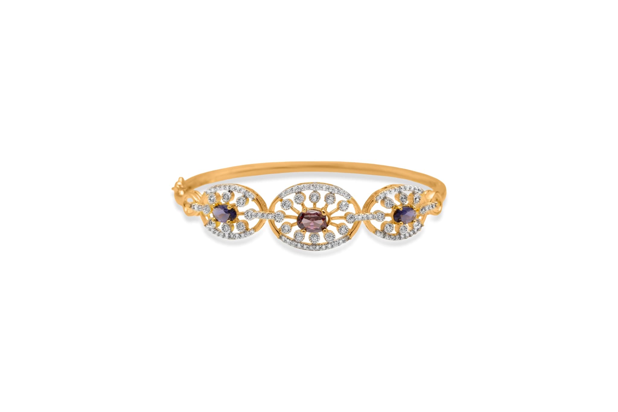 Tri elegance diamond bangle (18k with natural diamonds) – handcrafted gold Bangles & Bracelets