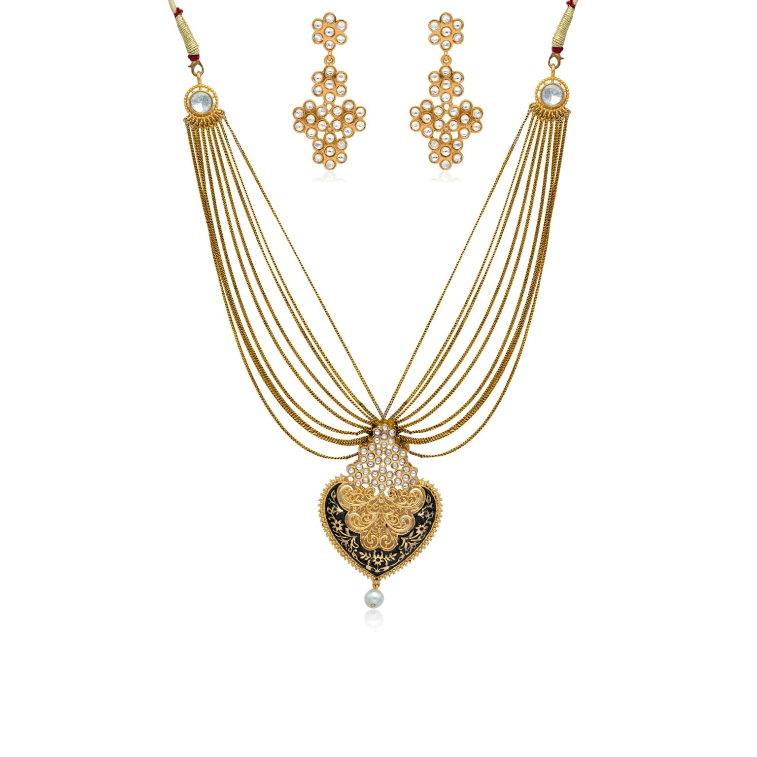 Heritage drape gold necklace set – handcrafted gold NECKLACE SETS