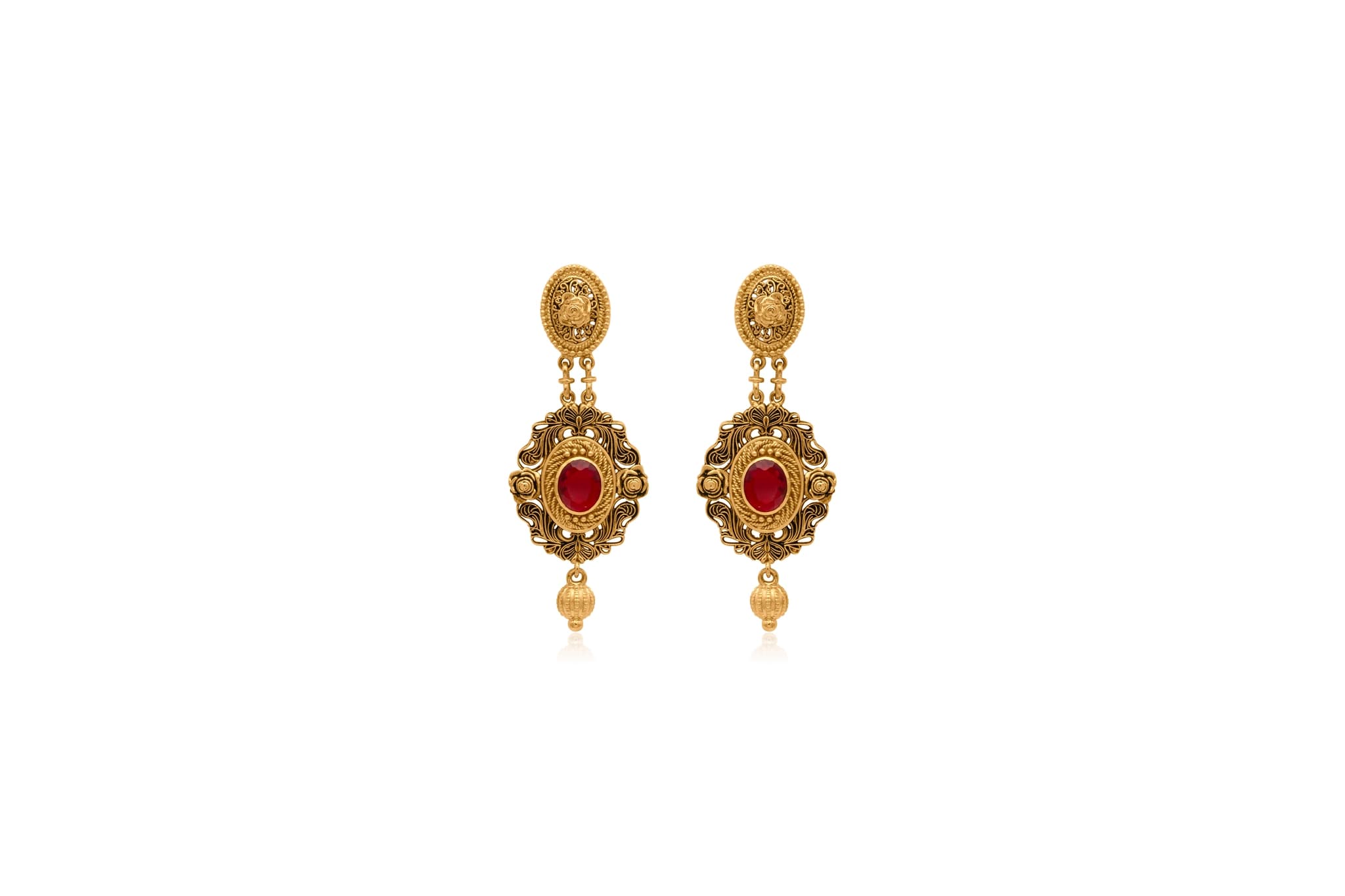 Regal aura 22k gold necklace set – handcrafted gold NECKLACE SETS (alternate view)