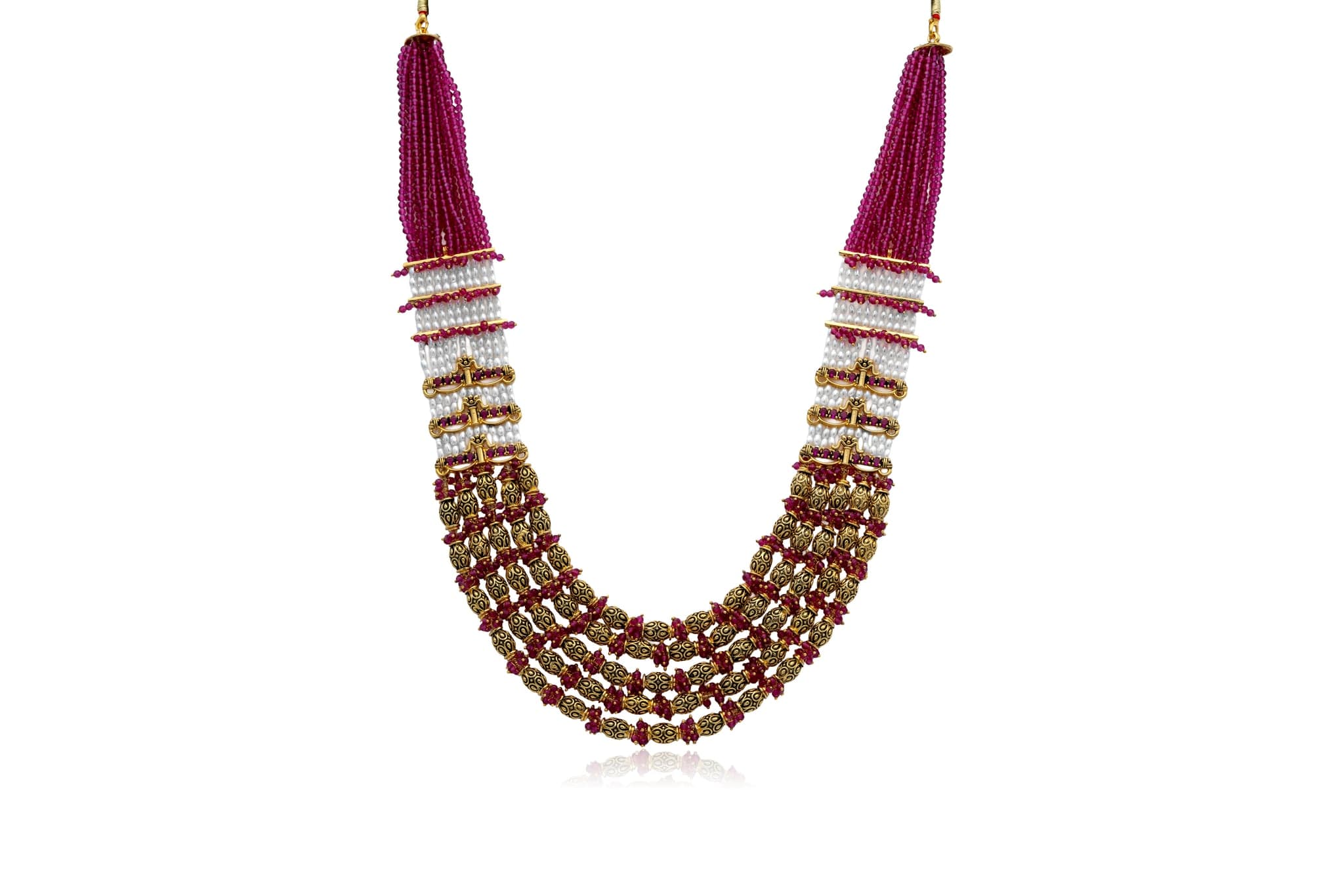 Gorgeous beaded gold necklace – handcrafted gold Necklaces