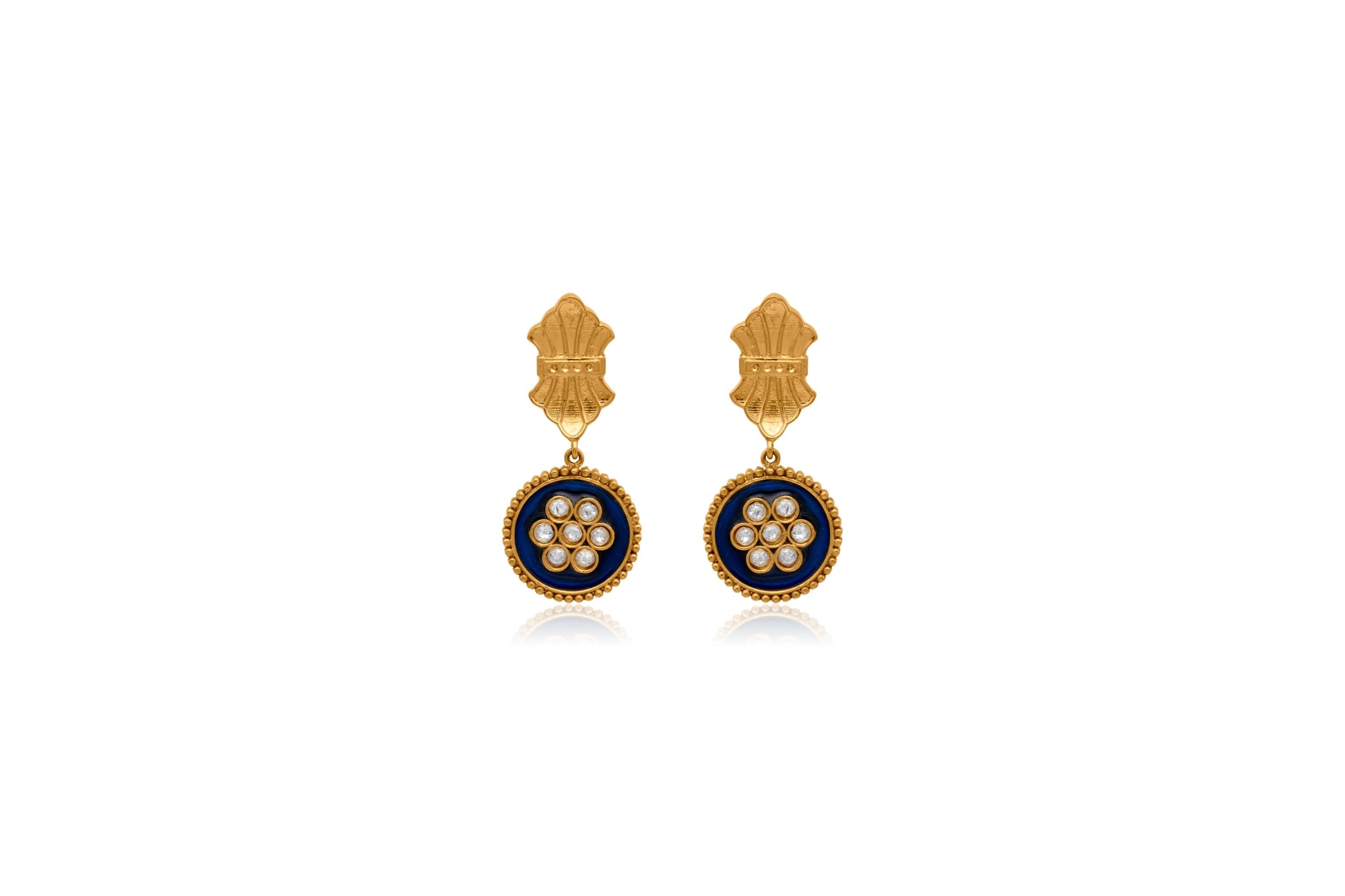22k geometric gold choker necklace set – handcrafted gold NECKLACE SETS (alternate view)