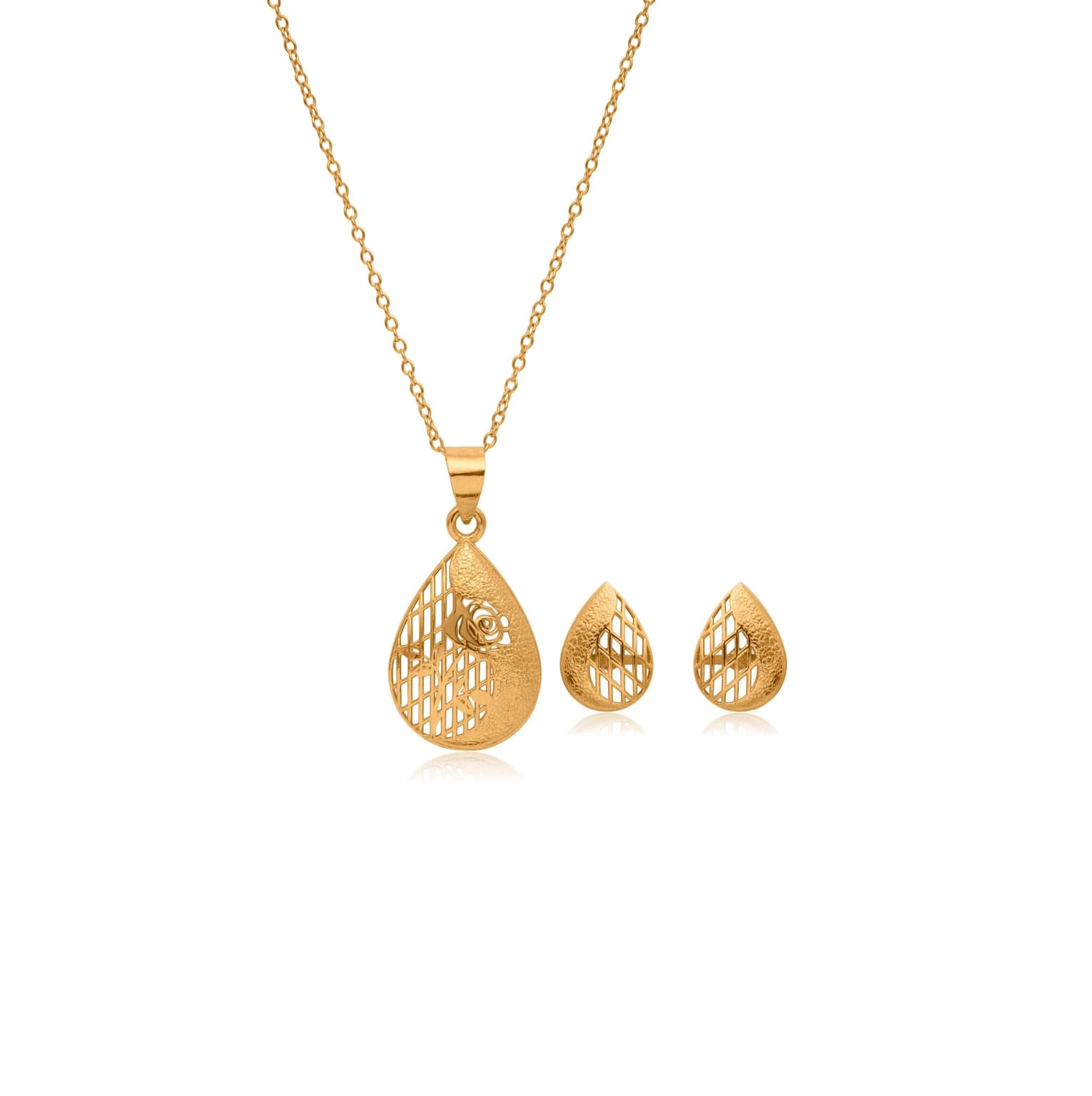 Dawn teardrops gold pendant set – handcrafted gold Pendant Sets
