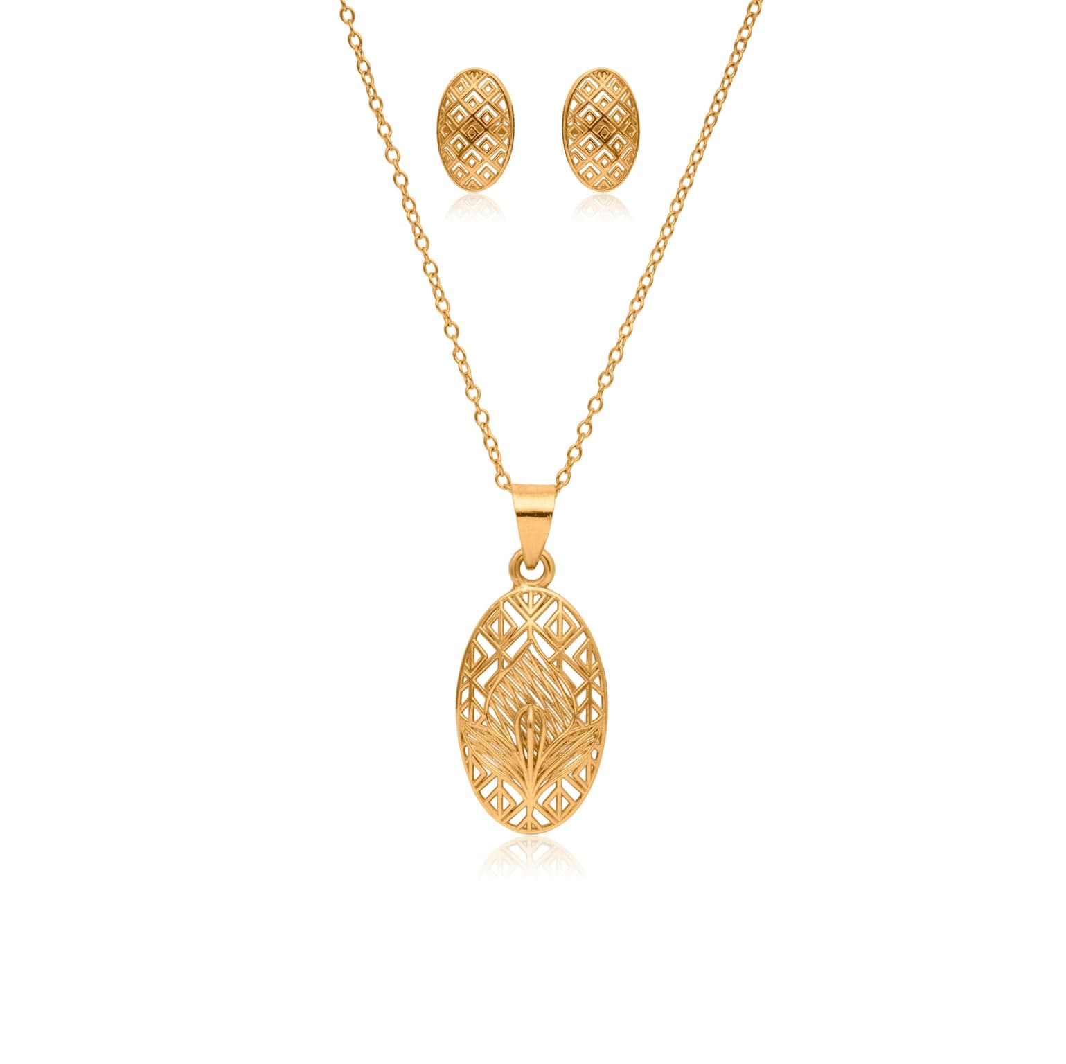 Glimmering gold pendant set – handcrafted gold Pendant Sets