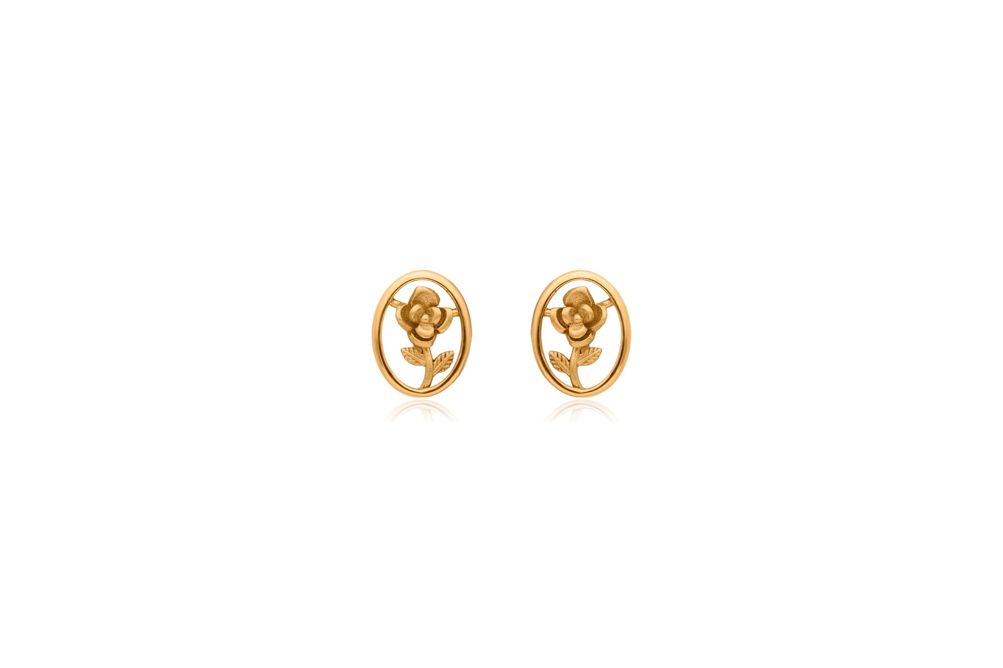 Gold rose pendant set – handcrafted gold Pendant Sets (alternate view)