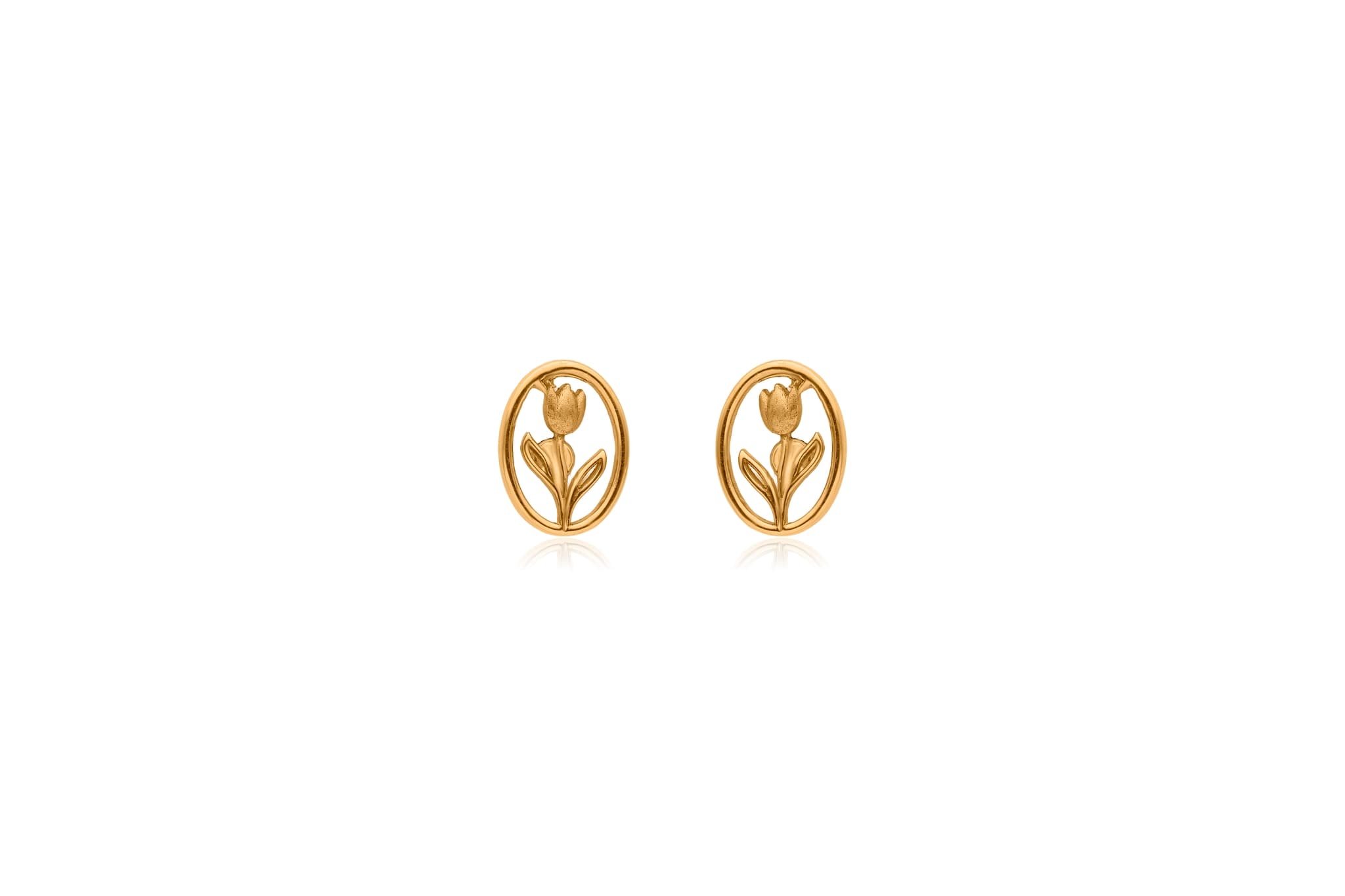 Golden tulip pendant set – handcrafted gold Pendant Sets (alternate view)