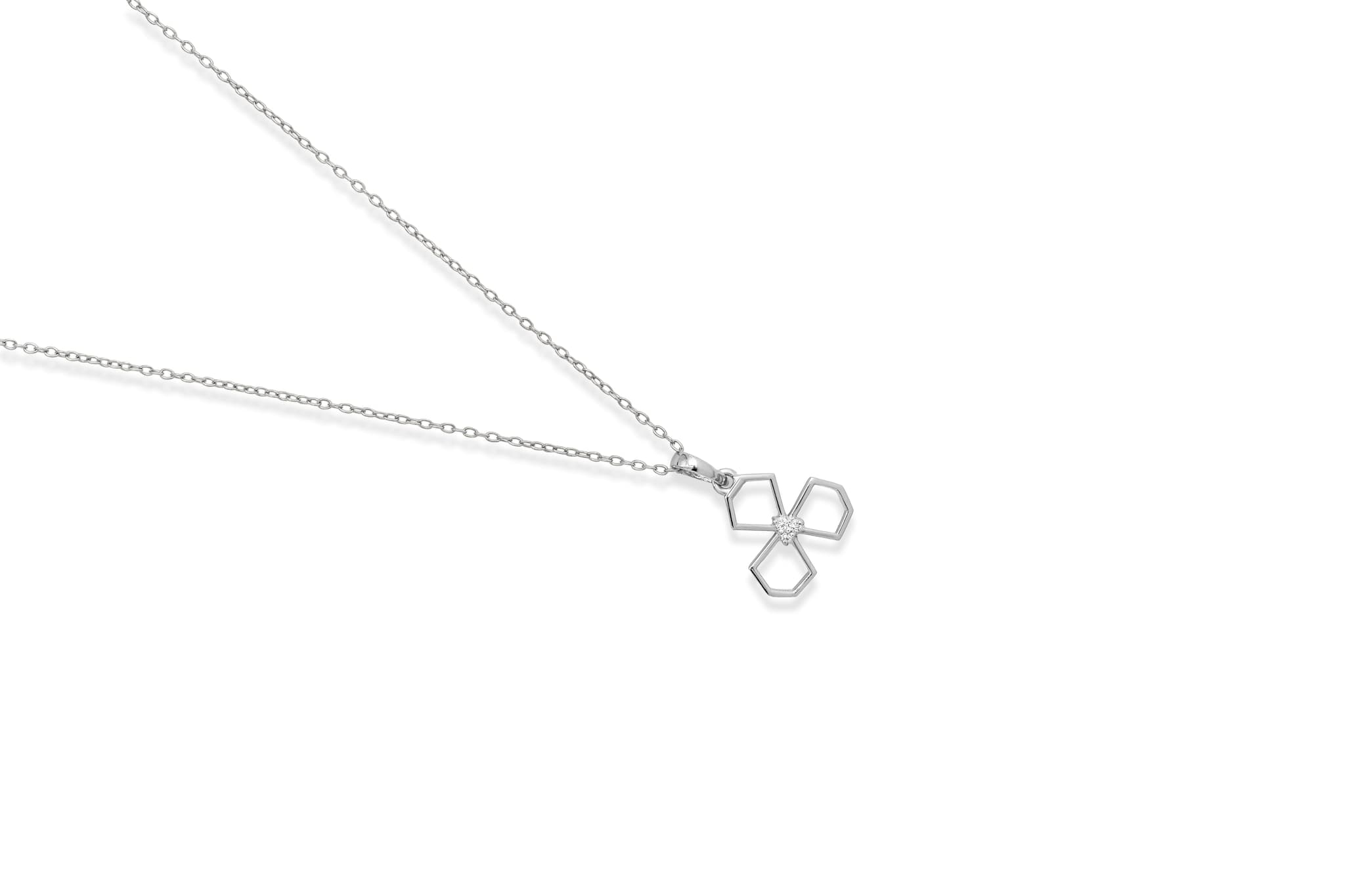 Stellar silver clover pendant set – handcrafted silver Pendant Sets (alternate view)