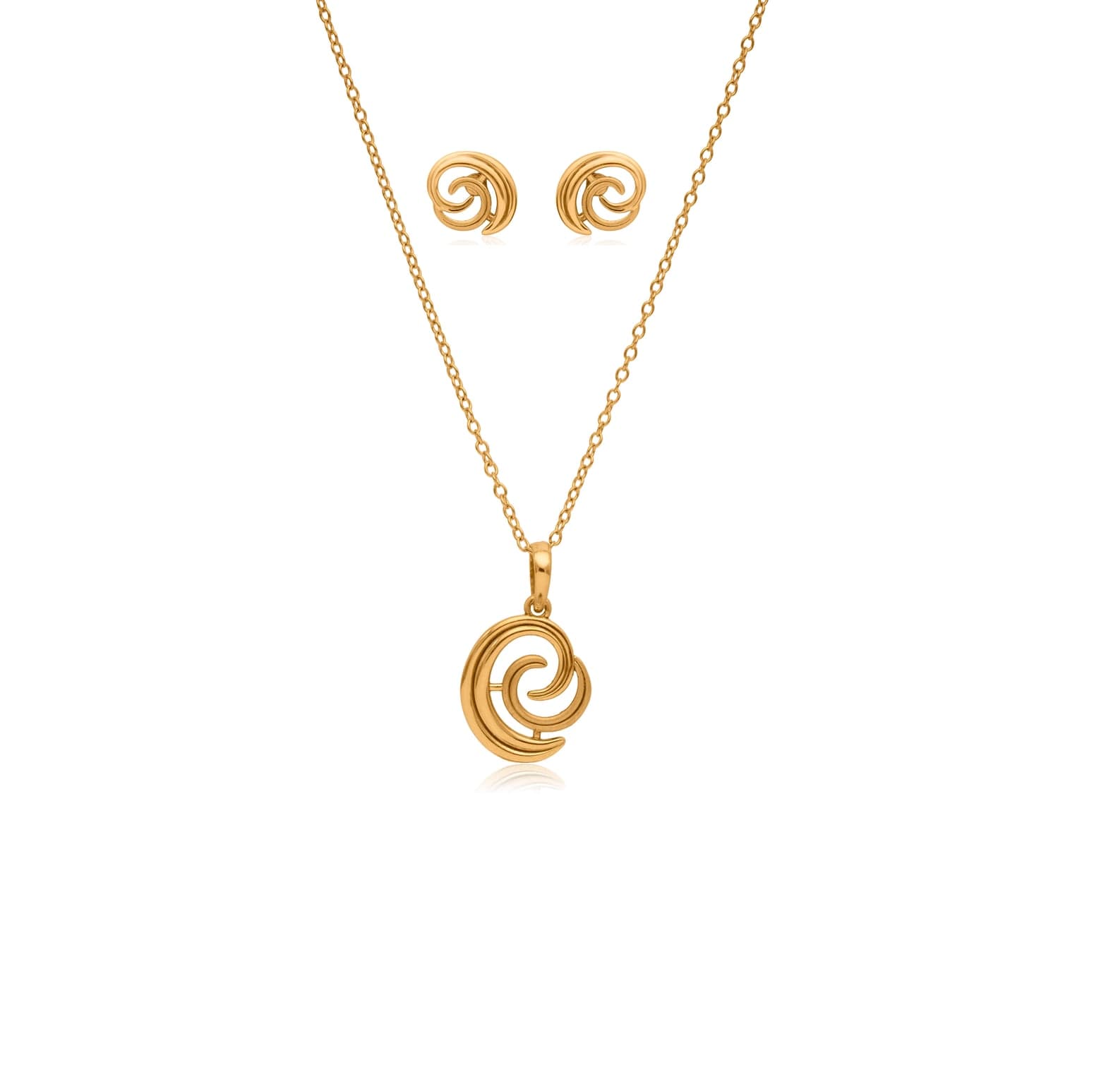 Gold spin pendant set – handcrafted gold Pendant Sets