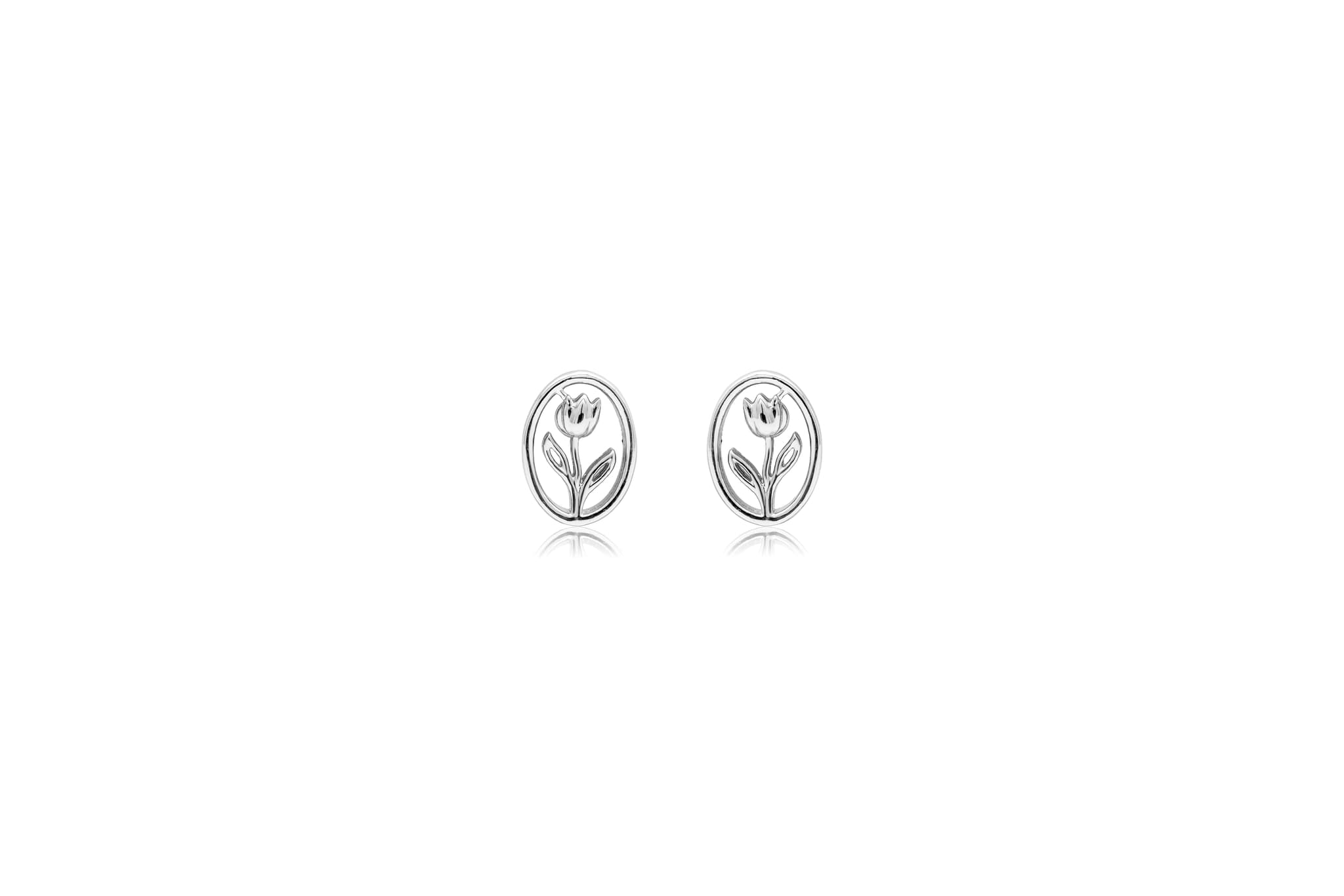 925 sterling silver tulip pendant set – handcrafted silver Pendant Sets (alternate view)