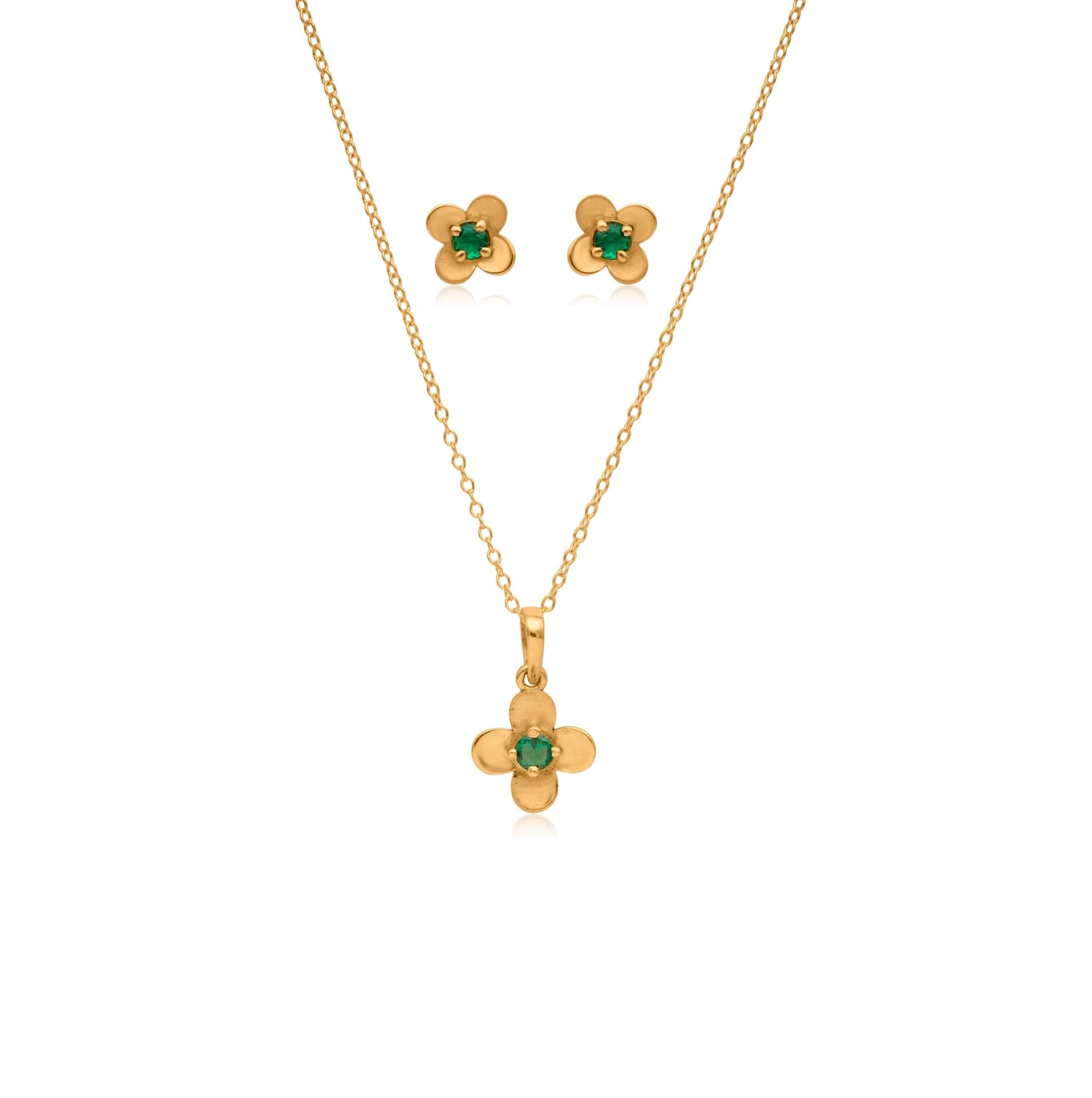 Wild moss blossom gold pendant set – handcrafted gold Pendant Sets