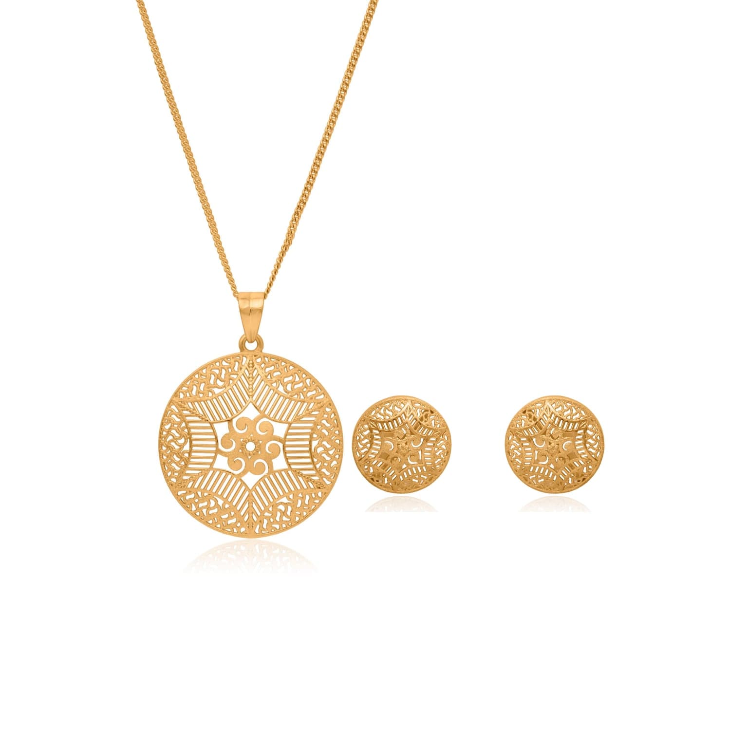 Intricate silver filigree pendant set – handcrafted silver Pendant Sets