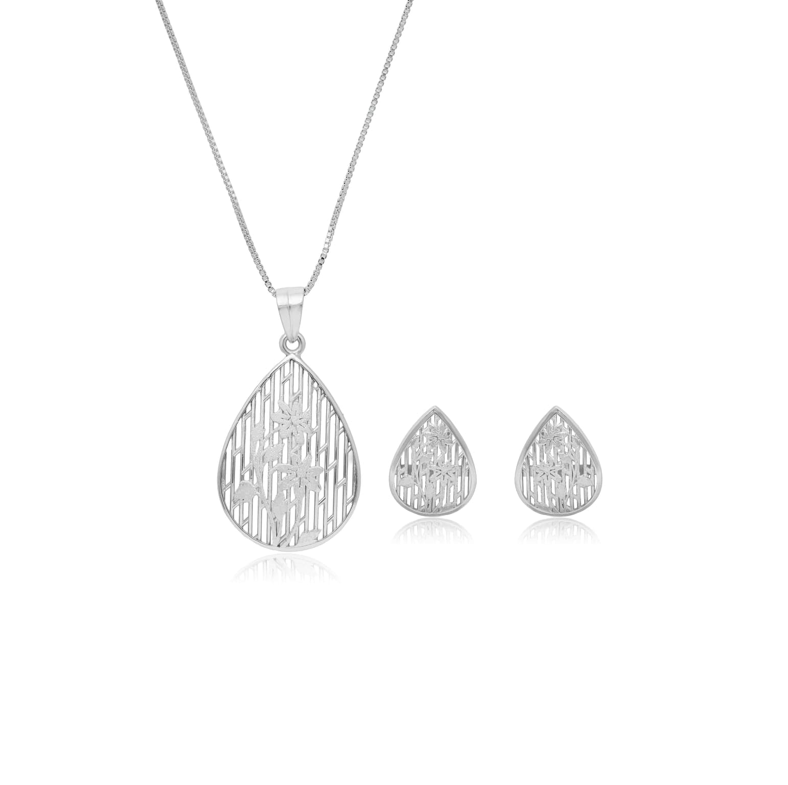 Dewdrop garden silver pendant set – handcrafted silver Pendant Sets