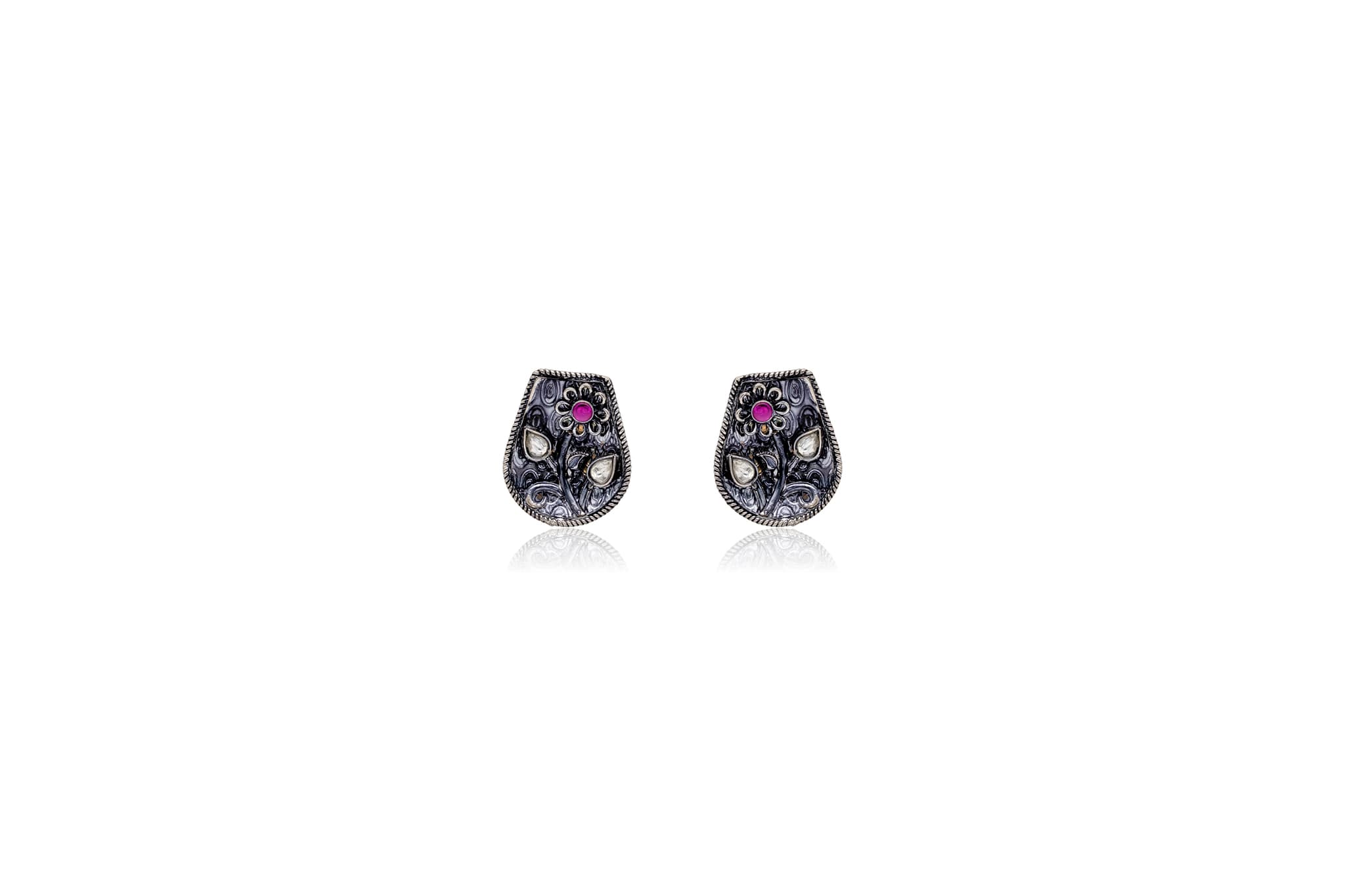 Kulo phool silver stud earrings – handcrafted silver EARRINGS