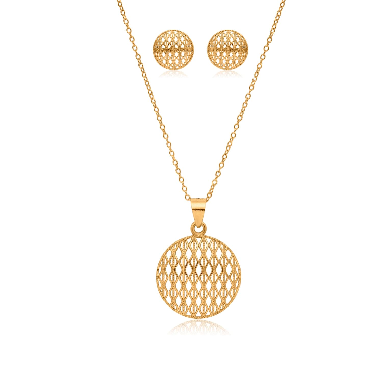 Wavelet silver pendant set – handcrafted silver Pendant Sets
