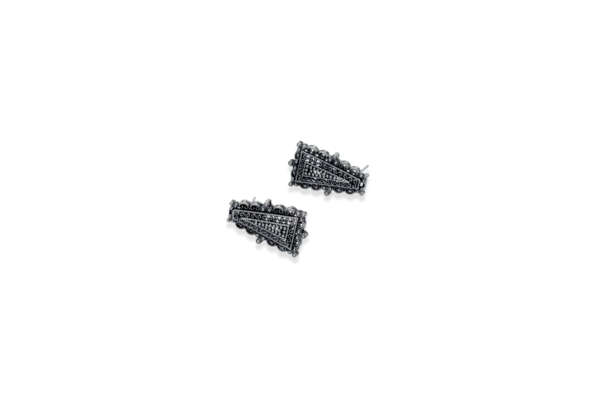 Temple echo silver earrings – handcrafted silver EARRINGS (alternate view)