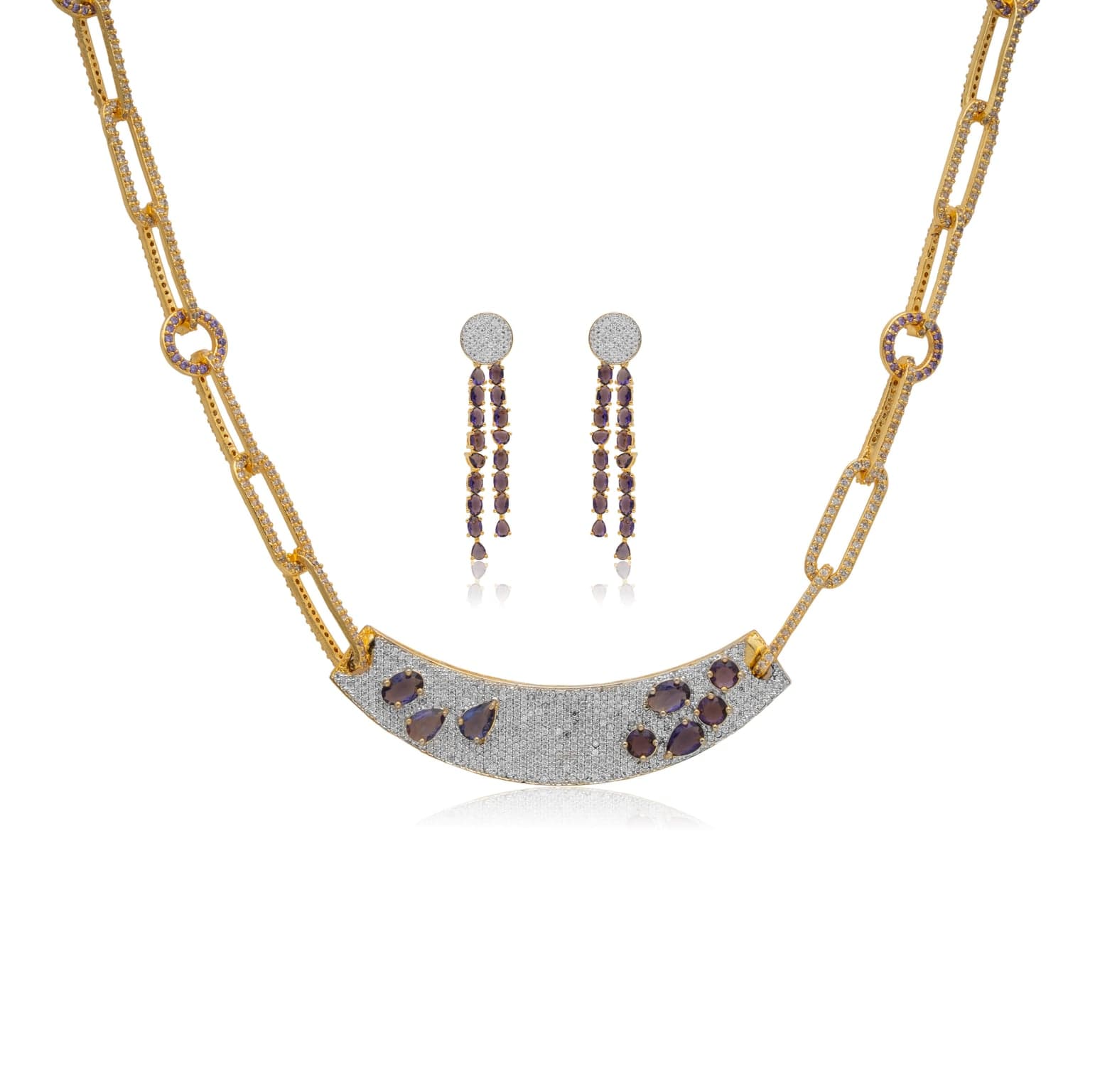 Luna curve silver necklace set – handcrafted silver NECKLACE SETS