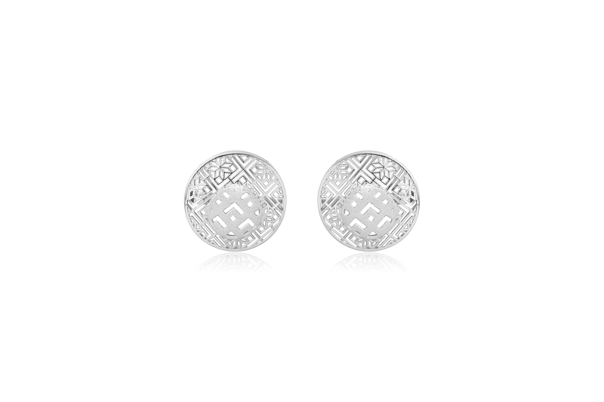 Luna latticework silver pendant set – handcrafted silver Pendant Sets (alternate view)