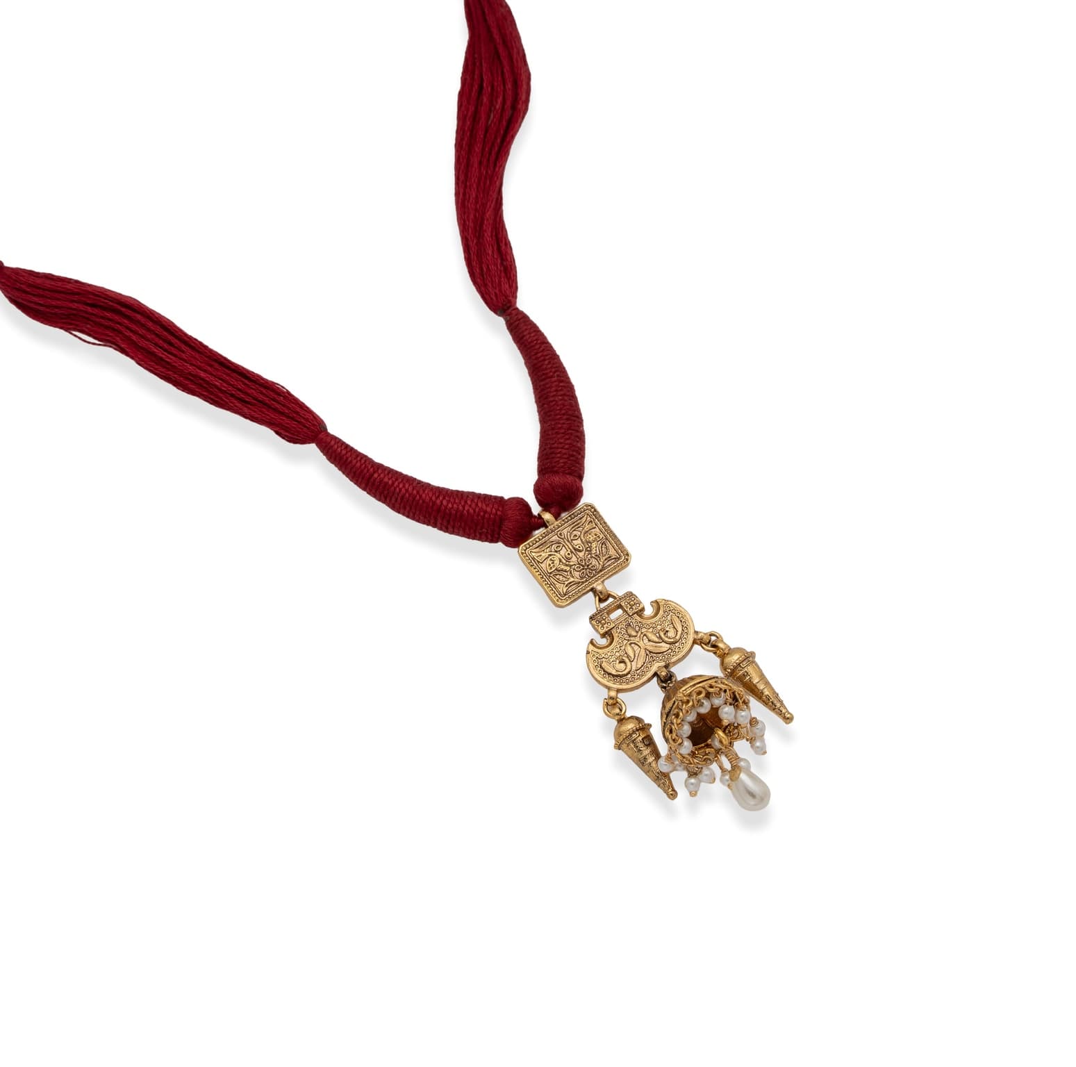 Mandira jhumka haar silver pendant – handcrafted silver Necklaces (alternate view)