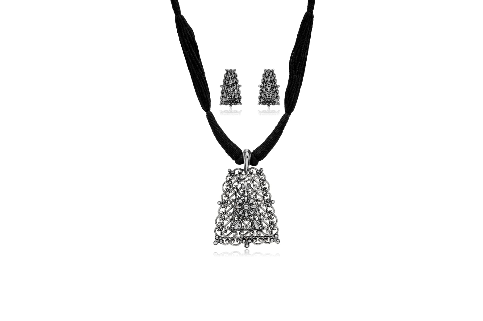 Dark elegance silver pendant – handcrafted silver NECKLACE SETS